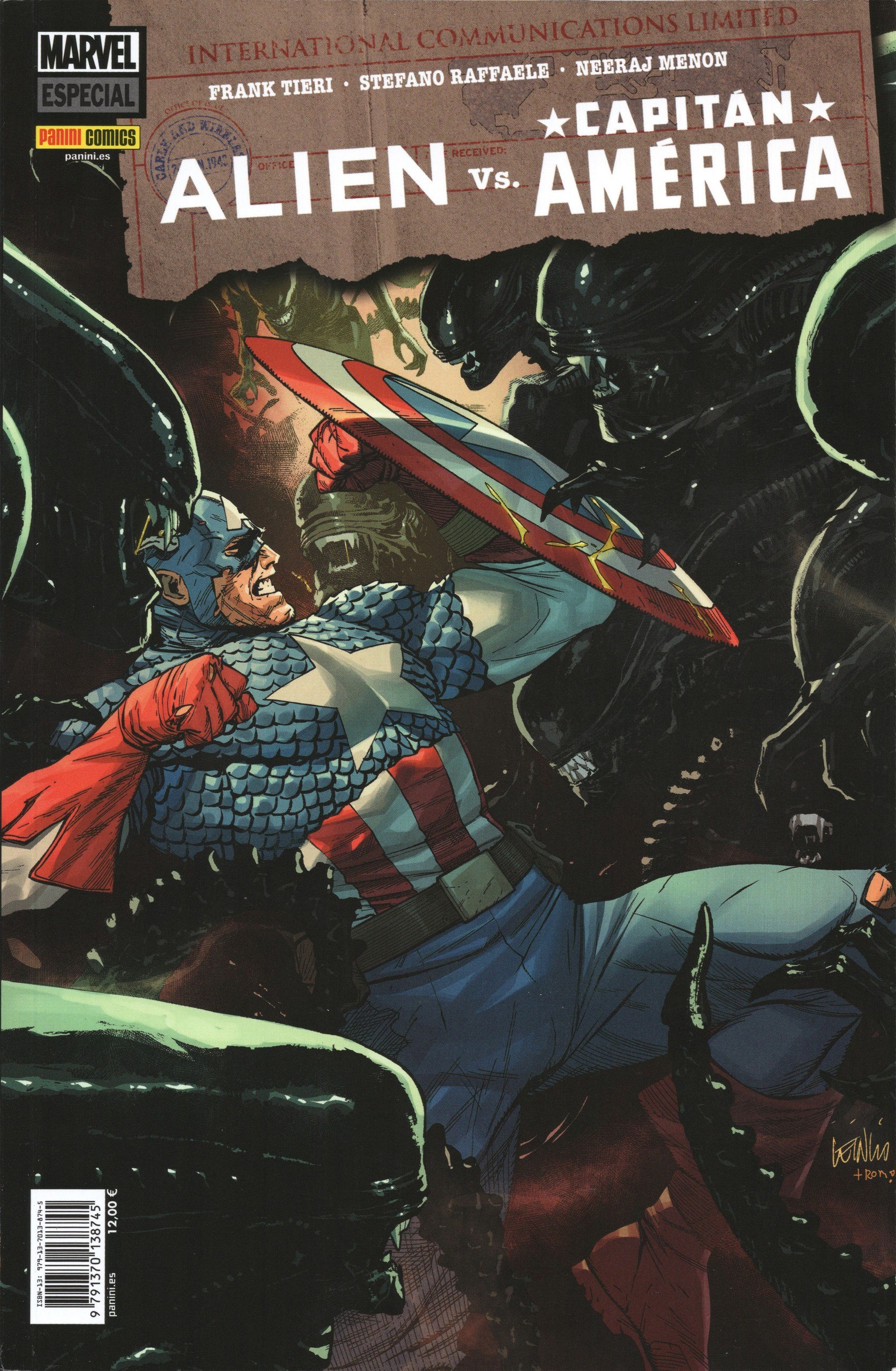 Portada ampliada de ALIEN vs. CAPITAN AMERICA