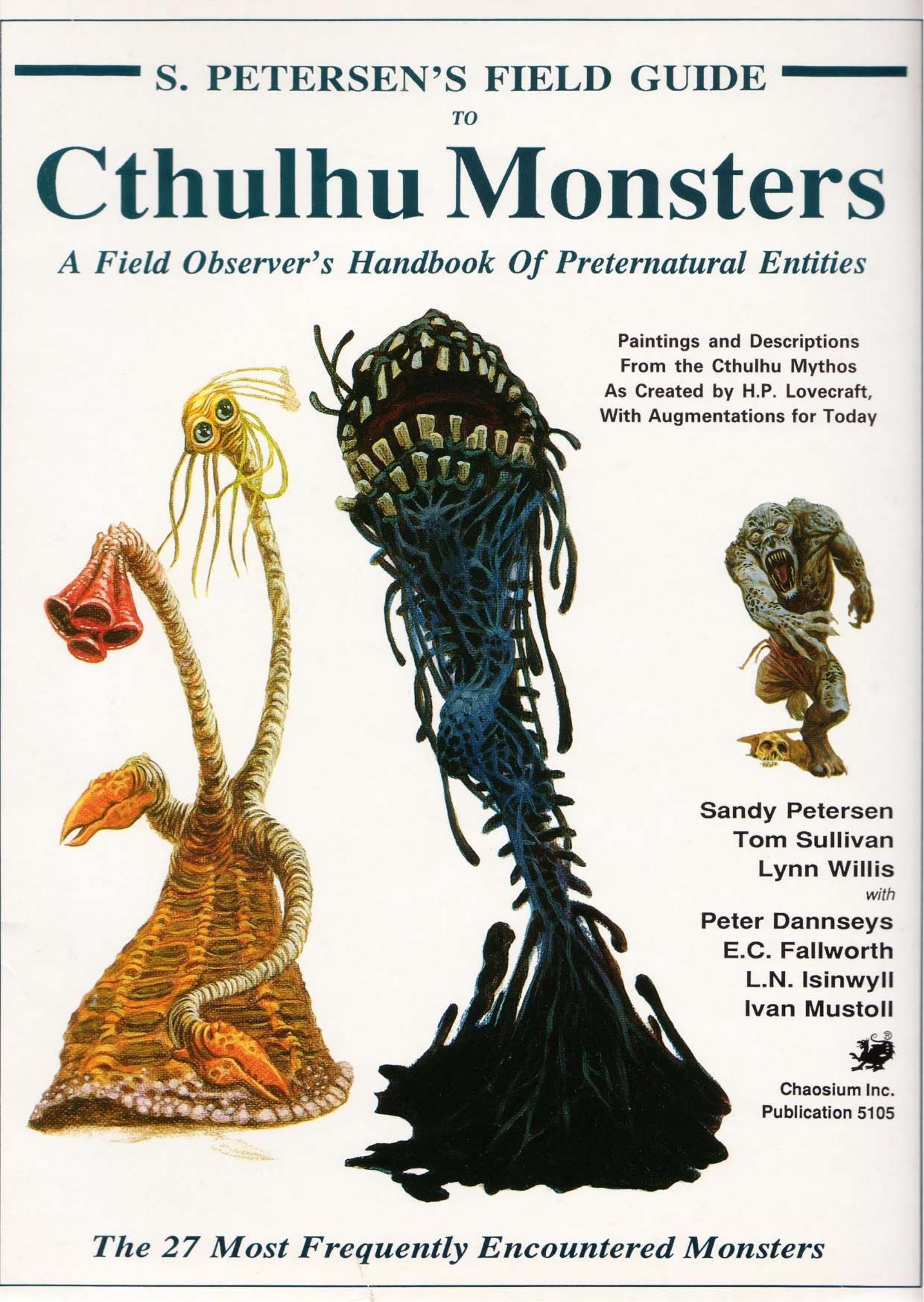Portada ampliada de S. Petersen's Field Guide to Cthulhu Monsters