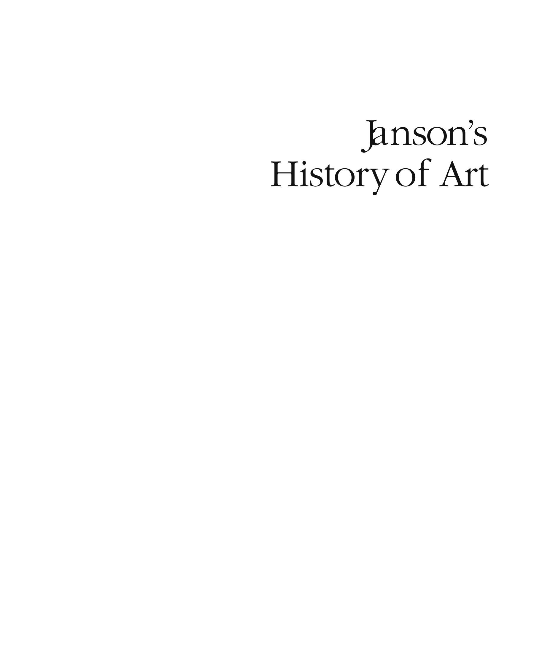 Portada ampliada de Janson's History of Art