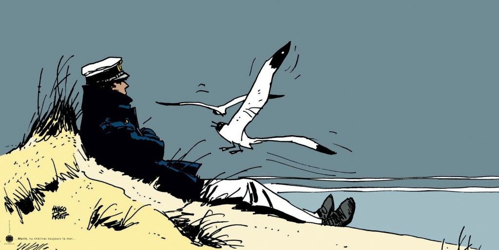 Portada ampliada de Corto Maltes (Hugo Pratt)