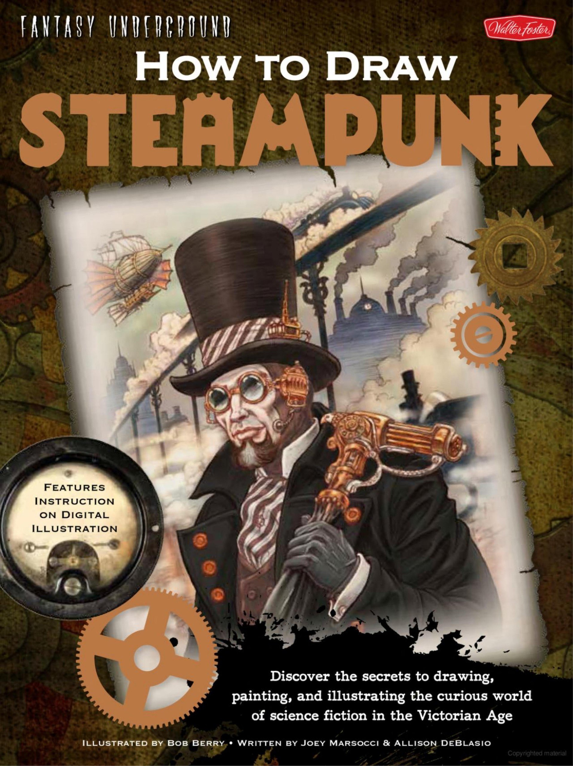 Portada ampliada de How to Draw STEAMPUNK
