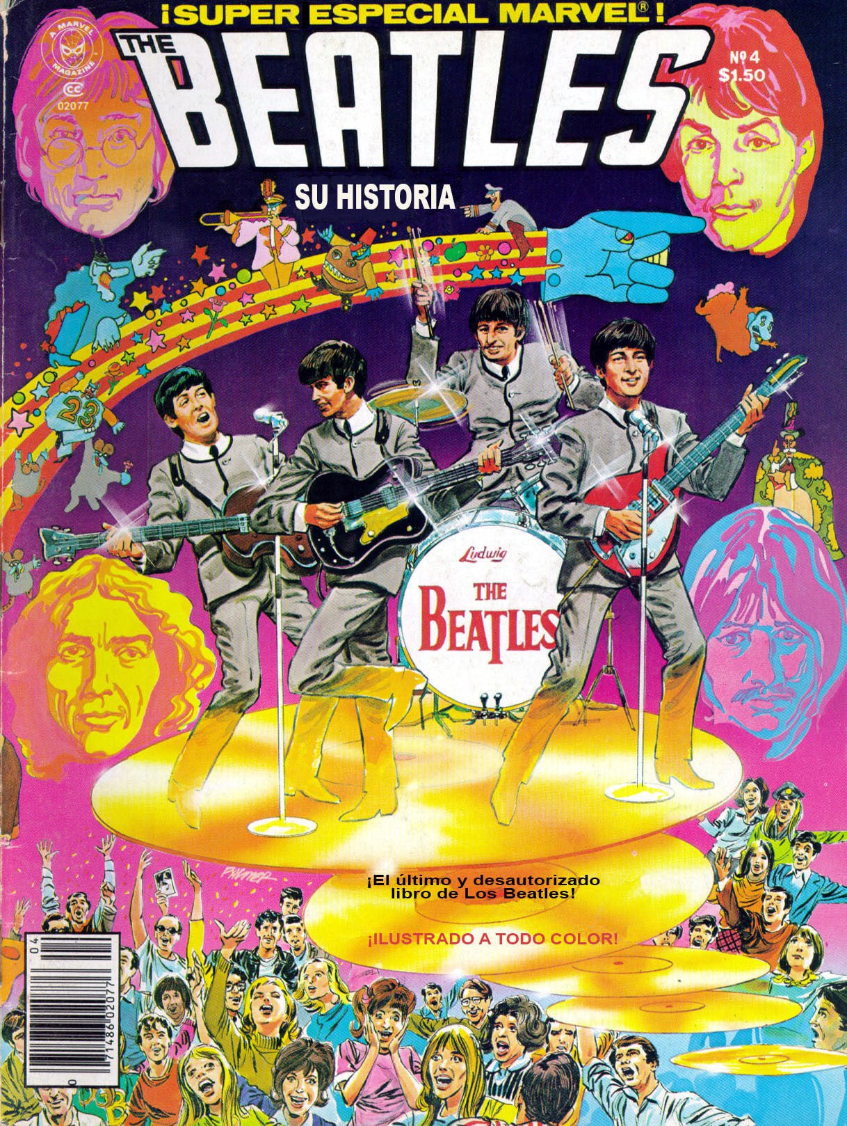 Portada ampliada de THE BEATLES SU HISTORIA