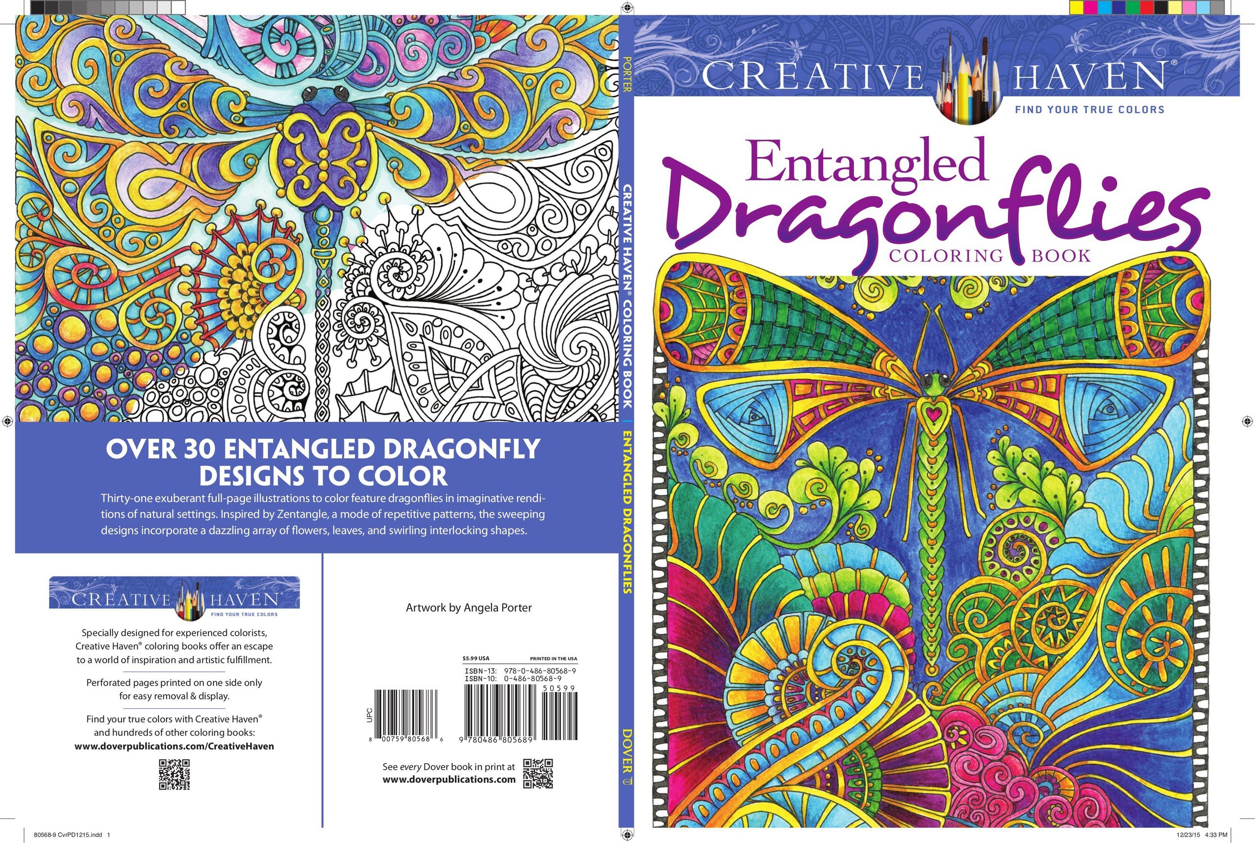 Portada ampliada de Entangled Dragonfly Coloring Book