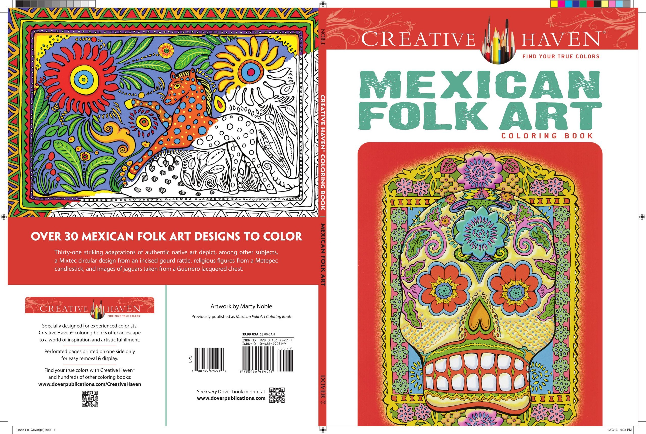 Portada ampliada de Mexican Folk Art Coloring Book