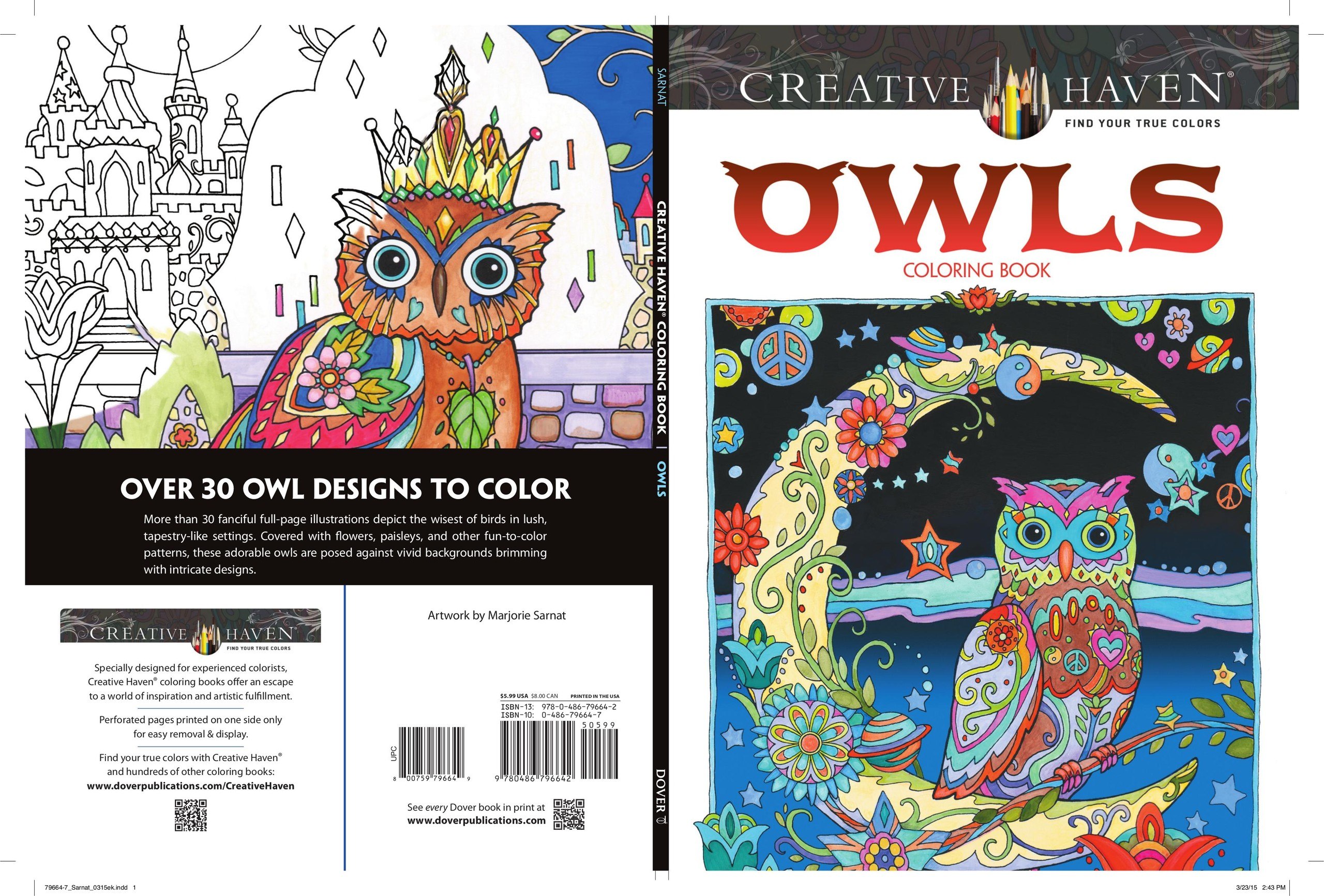 Portada ampliada de OWLS COLORING BOOK