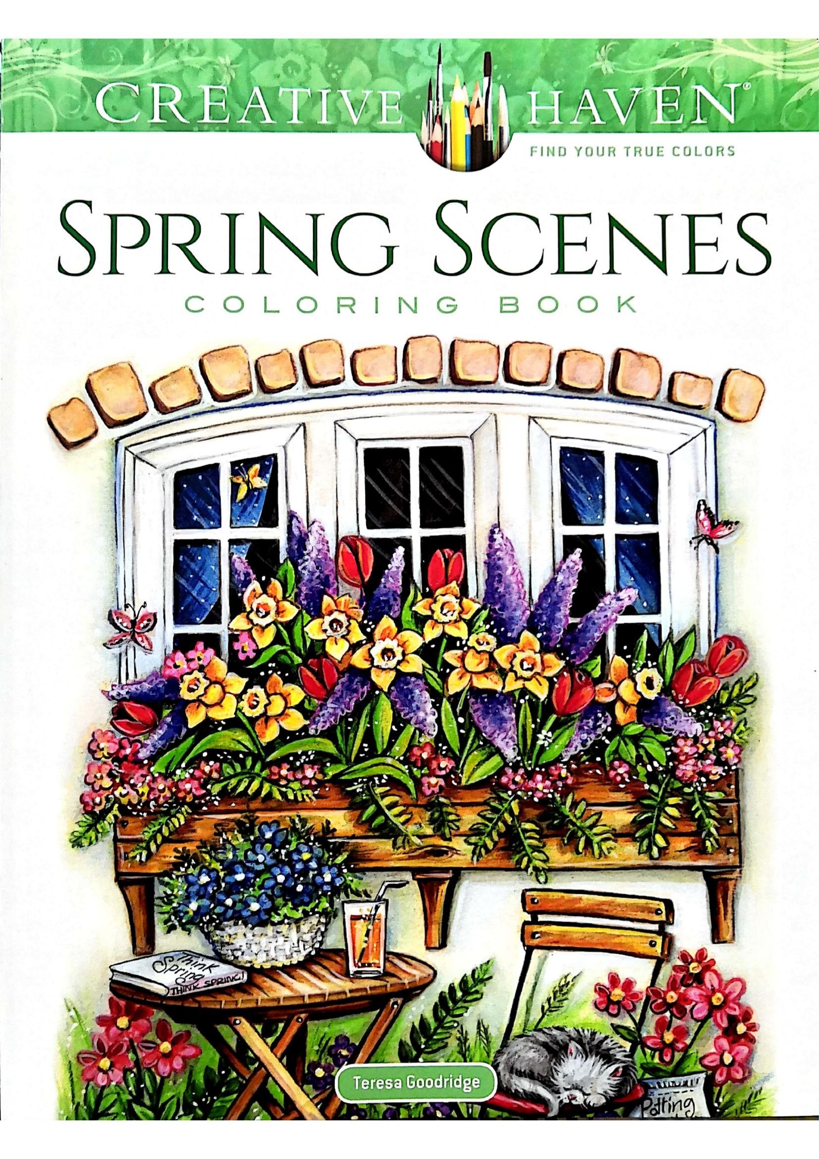 Portada ampliada de Spring Scenes Coloring Book