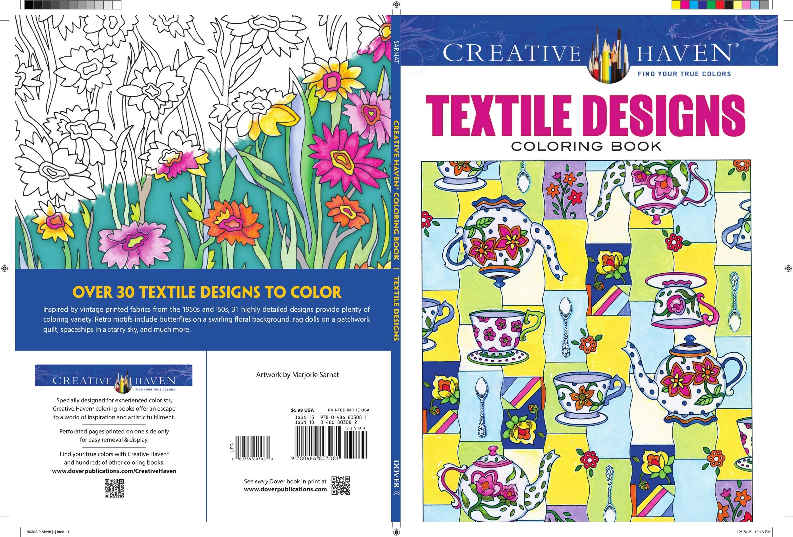 Portada ampliada de TEXTILE DESIGNS COLORING BOOK