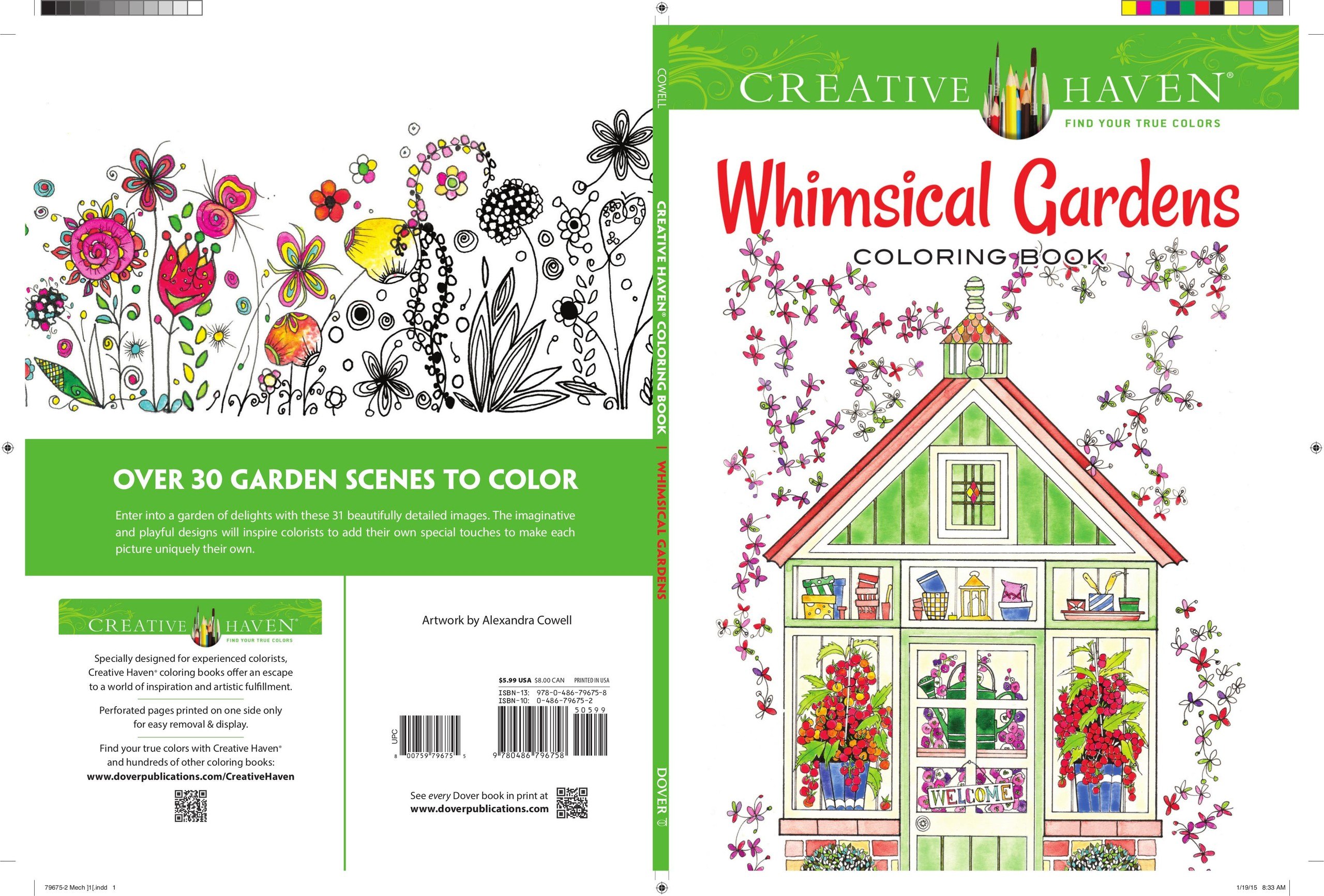 Portada ampliada de Whimsical Garden Coloring Book