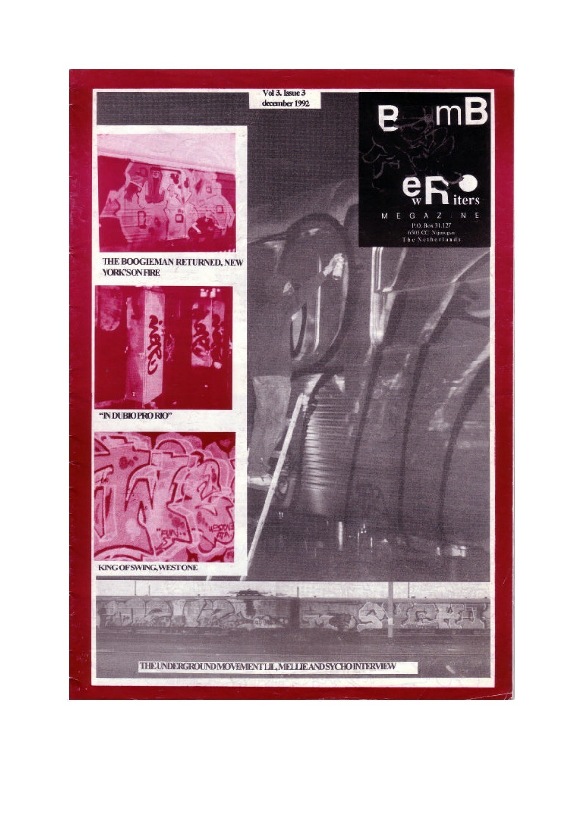 Portada ampliada de Bomber.Graffiti.Magazine.Issue.03.-.12.1992.-Vandalsheaven 1992