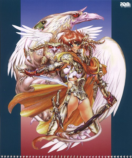Portada ampliada de The Neon Genesis Evangelion Newtype 100% Collection (ISBN 4-04-852700-2) is a 178 page artbook in A4 format featuring stills and illustrations from the series, cast interviews/diary notes, the Neon Genesis Evangelion Proposal, and a catalog of all the episodes, many of which have been featured in the Newtype magazine, There are 100 pages are in full color (including the front and back covers) while 80 pages are black and white preproduction sketches. It originally sold in Japan for about ¥1500.