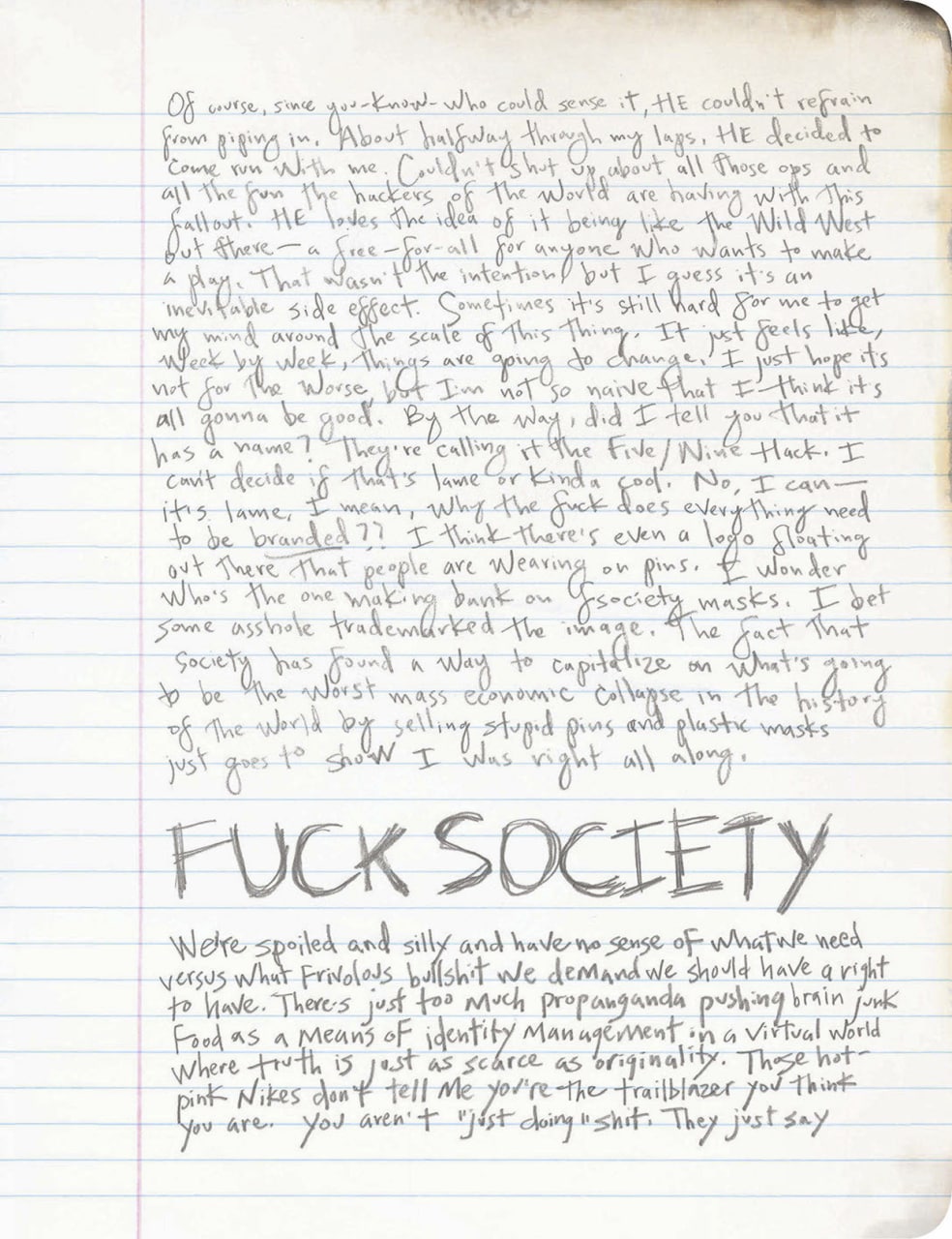 Portada ampliada de FUCK SOCIETY
