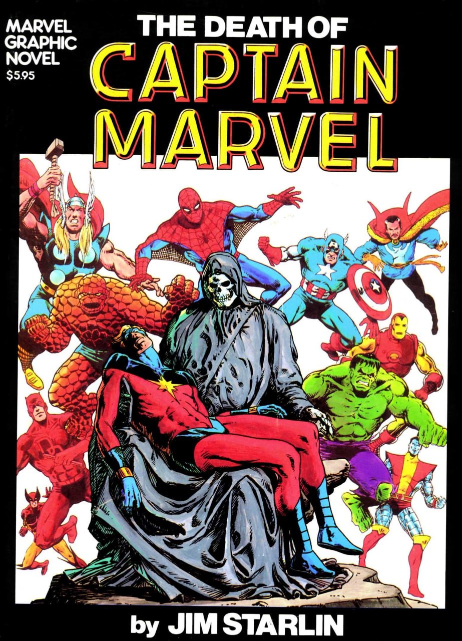 Portada ampliada de THE DEATH OF CAPTAIN MARVEL