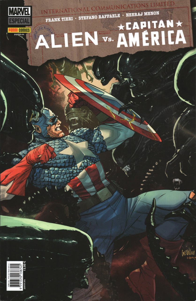 Portada ampliada de ALIEN vs. CAPITAN AMERICA