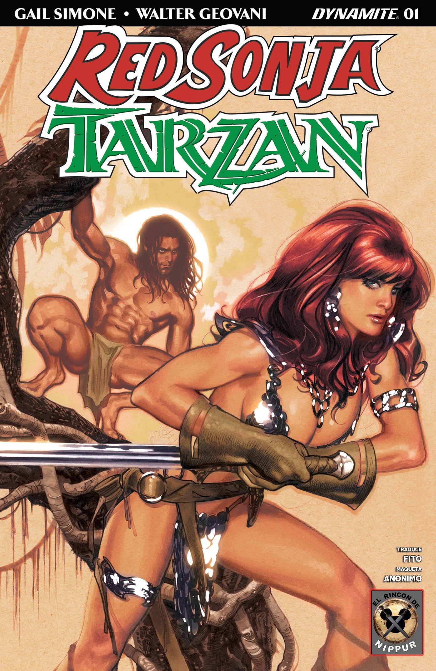 Portada ampliada de Red Sonja Tarzan