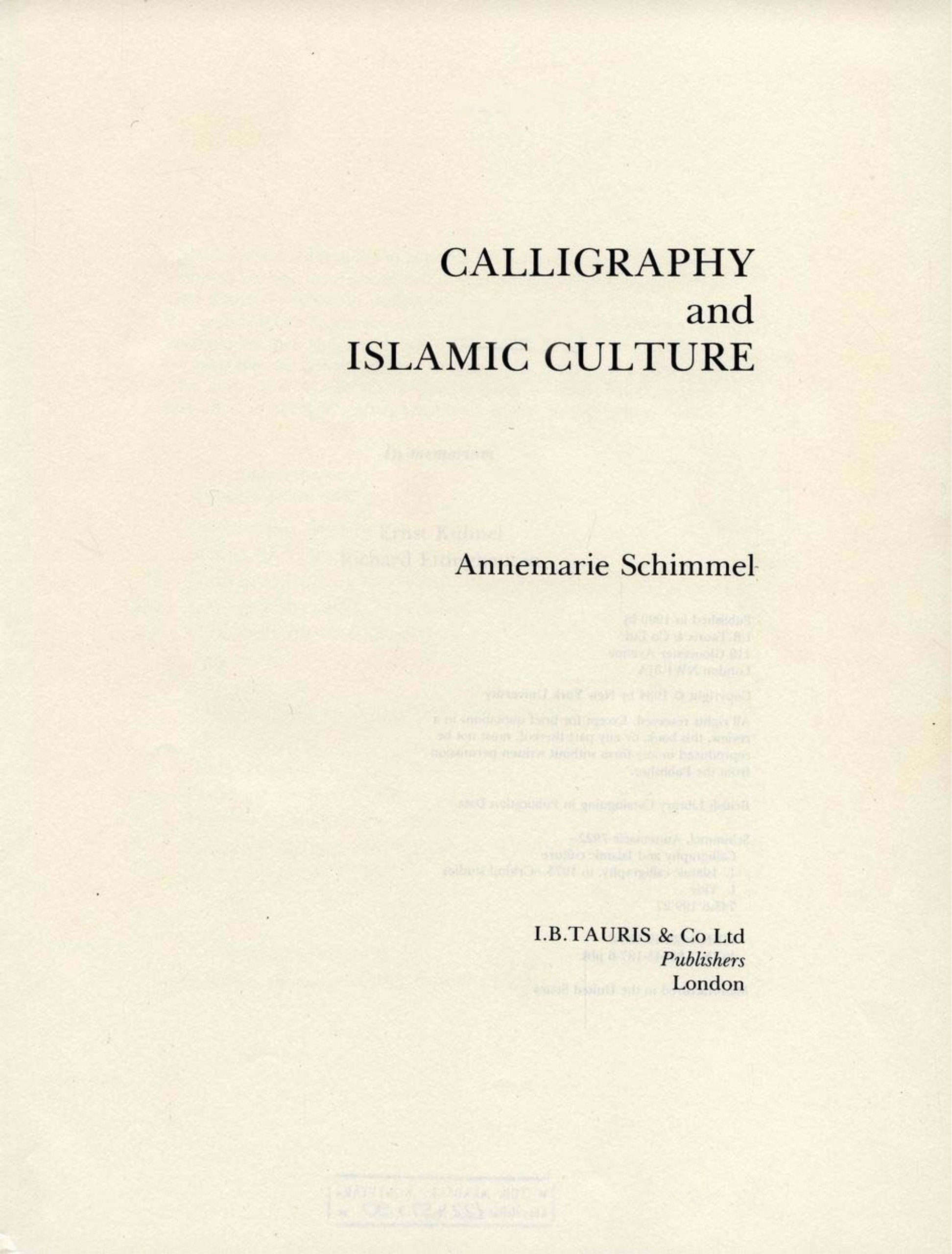 Portada ampliada de CALLIGRAPHY and ISLAMIC CULTURE