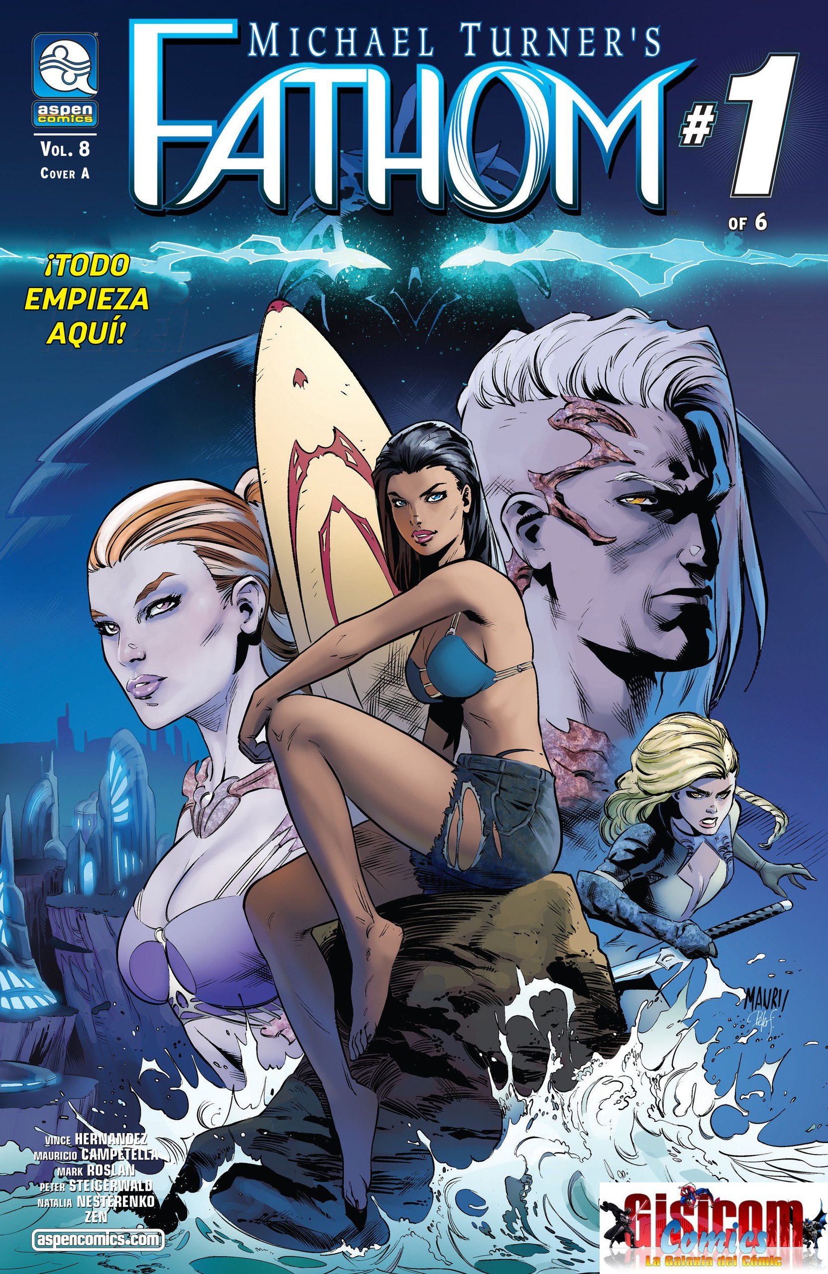 Portada ampliada de Michael Turner's Fathom #