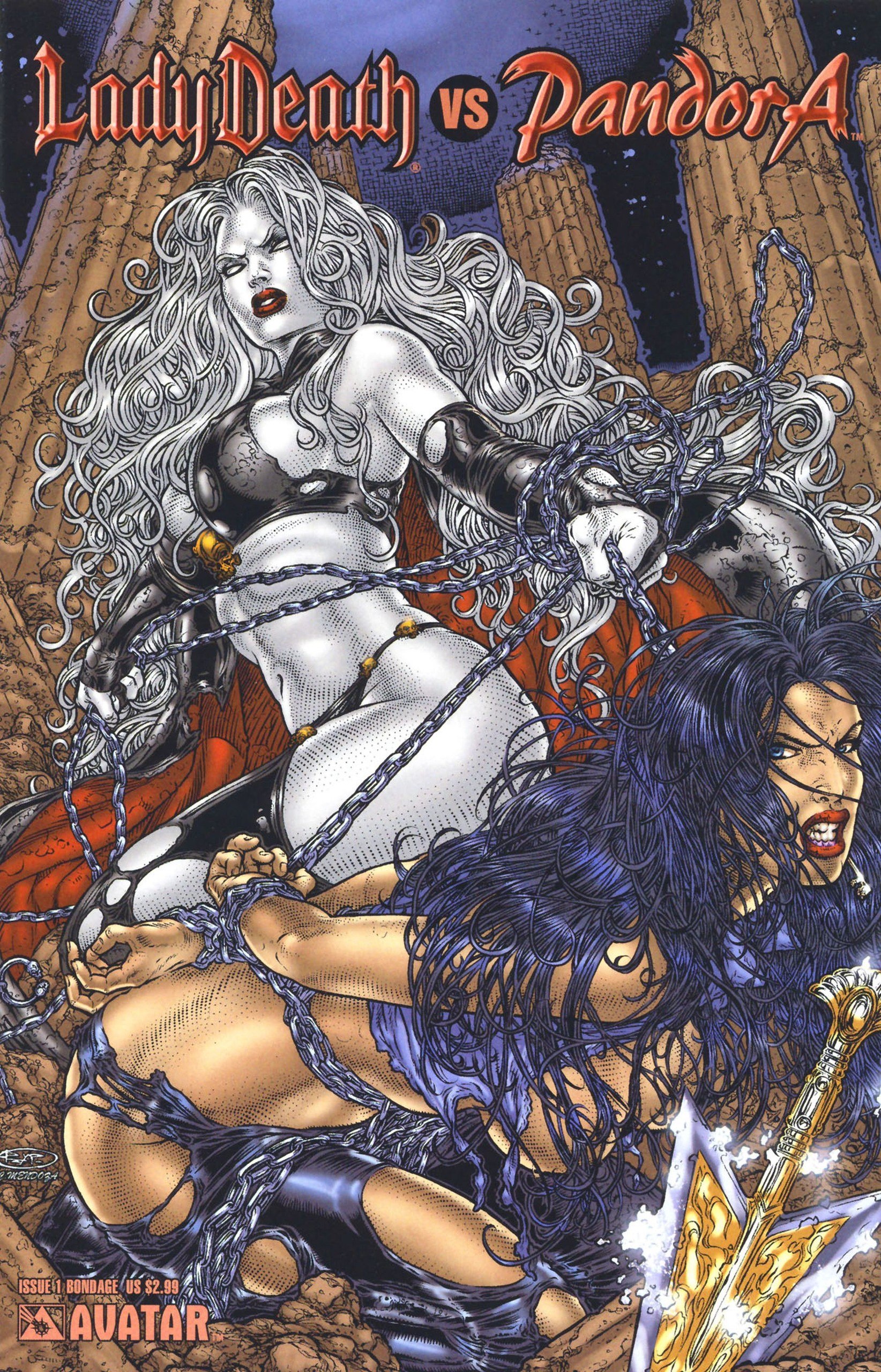 Portada ampliada de Lady Death vs Pandora