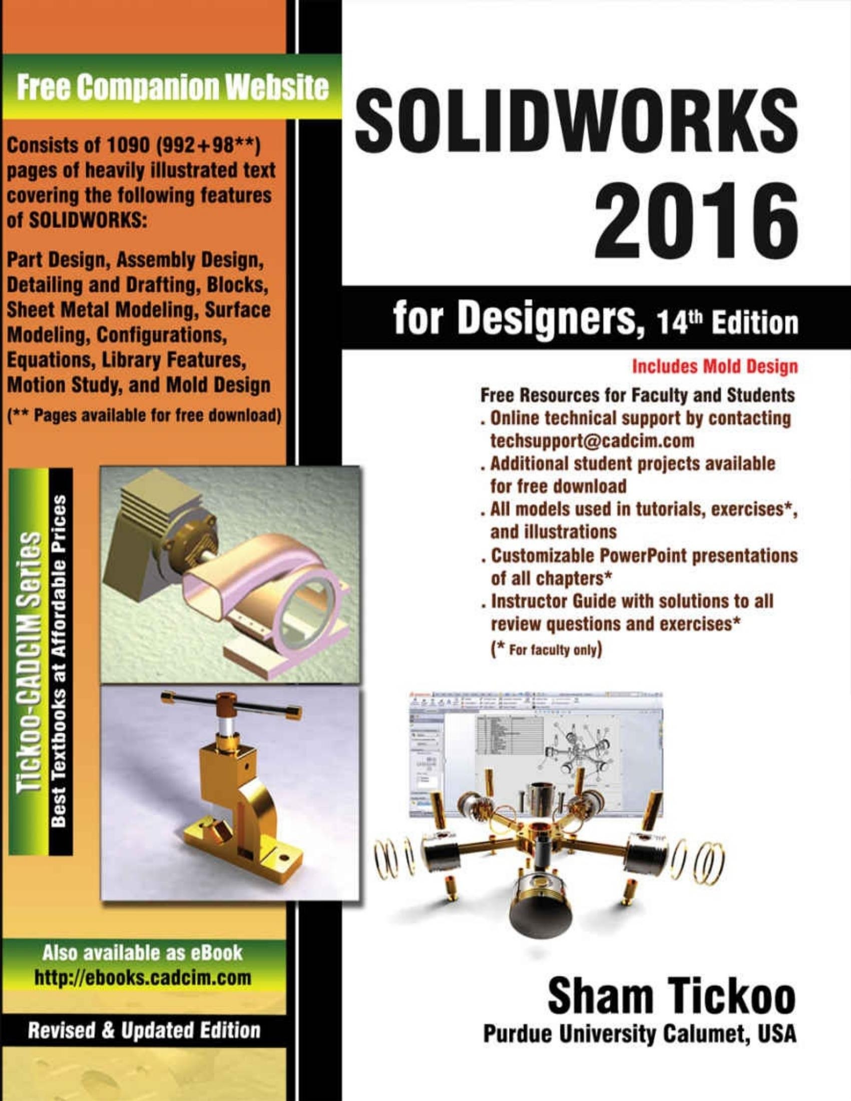 Portada ampliada de SOLIDWORKS 2016 for Designers, 14th Edition