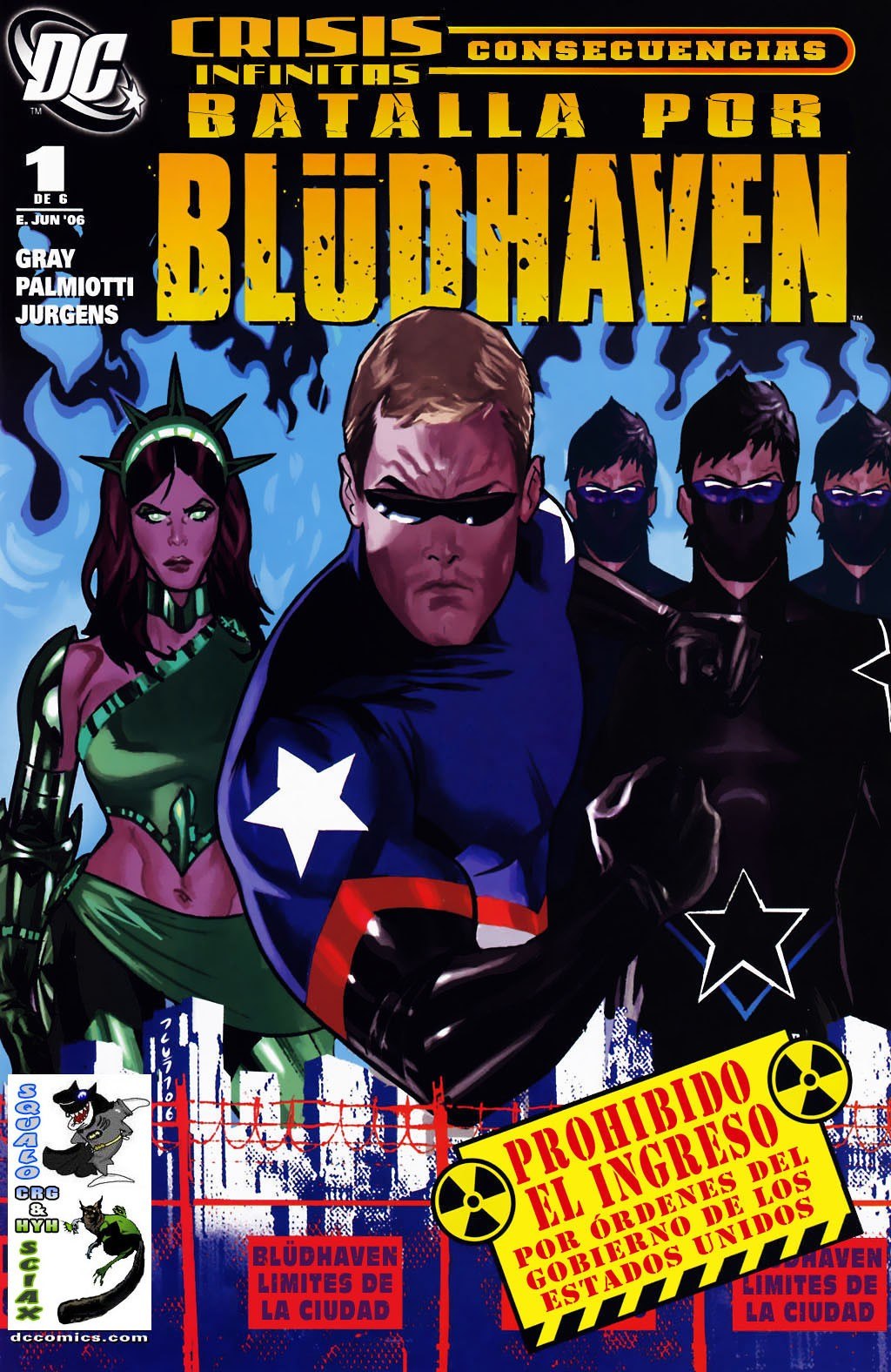 Portada ampliada de Crisis Infinitas: Consecuencias - Batalla por Blüdhaven