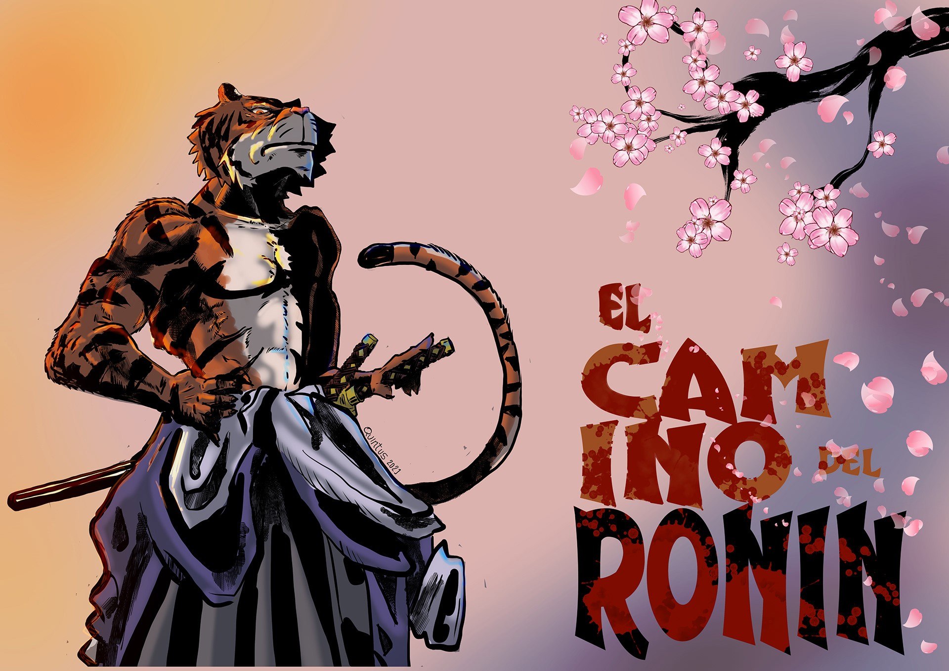 Portada ampliada de El camino el Ronin. H. Pagura