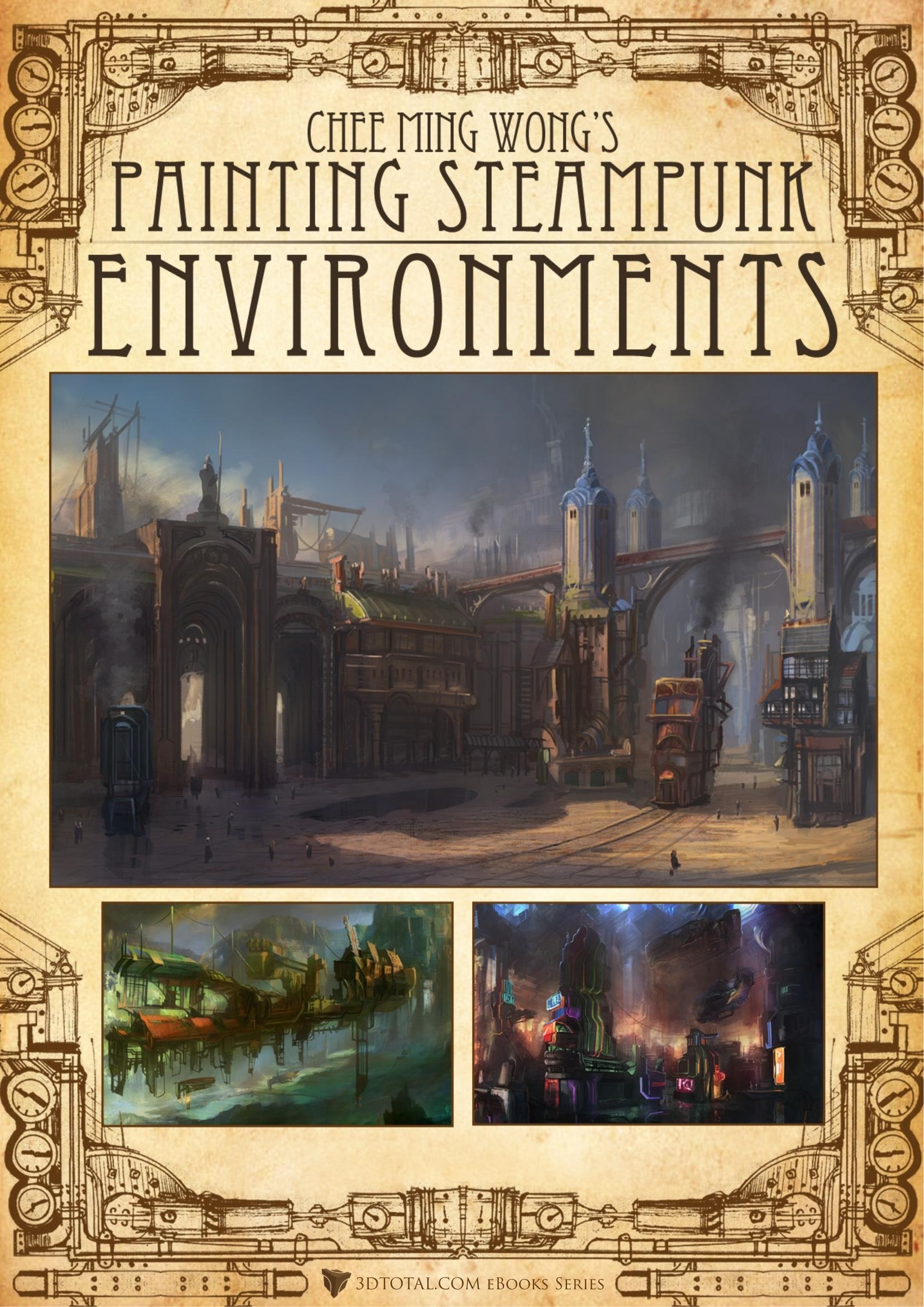 Portada ampliada de Chee Ming Wong's Painting Steampunk Environments