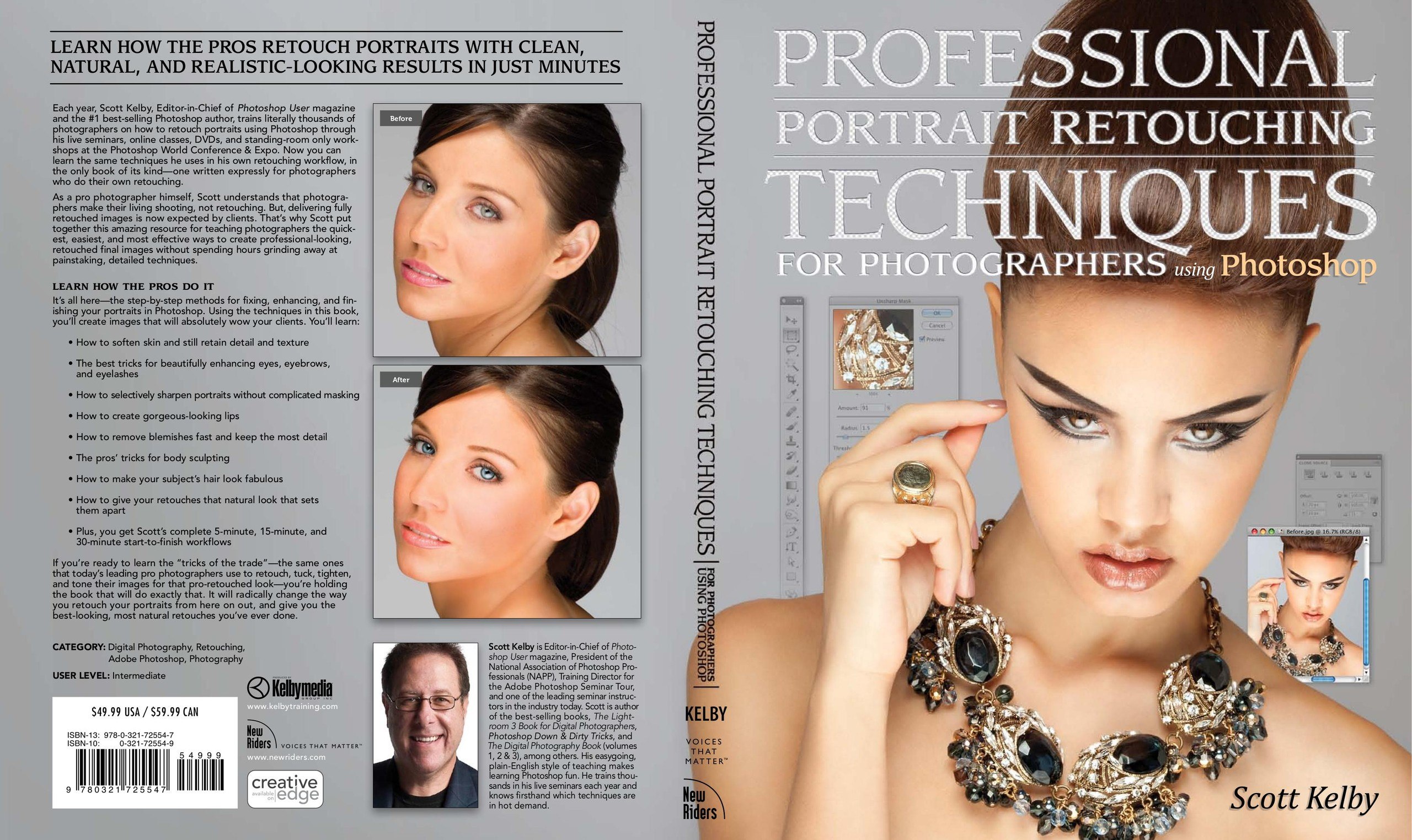 Portada ampliada de PROFESSIONAL PORTRAIT RETOUCHING TECHNIQUES FOR PHOTOGRAPHERS using Photoshop