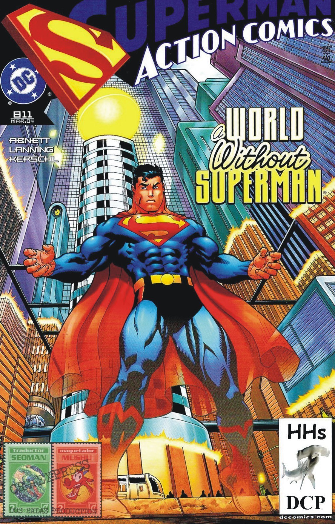 Portada ampliada de Superman Action Comics World Without Superman