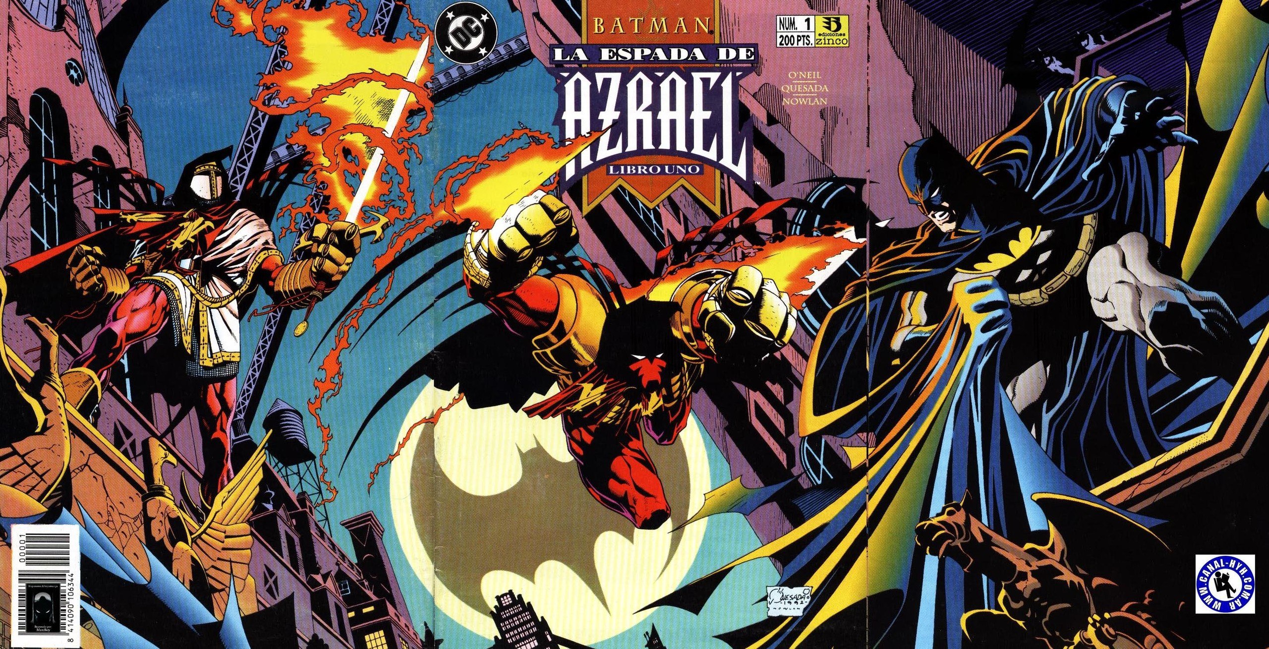 Portada ampliada de BATMAN LA ESPADA DE AZRAEL LIBRO UNO