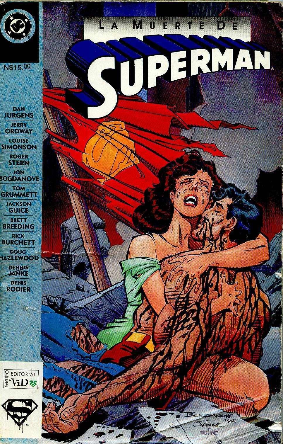 Portada ampliada de Superman - La Muerte de Superman (Ed.Vid)(1988) (REPARADO)(Completo)(Escaneado por Alexxa )
