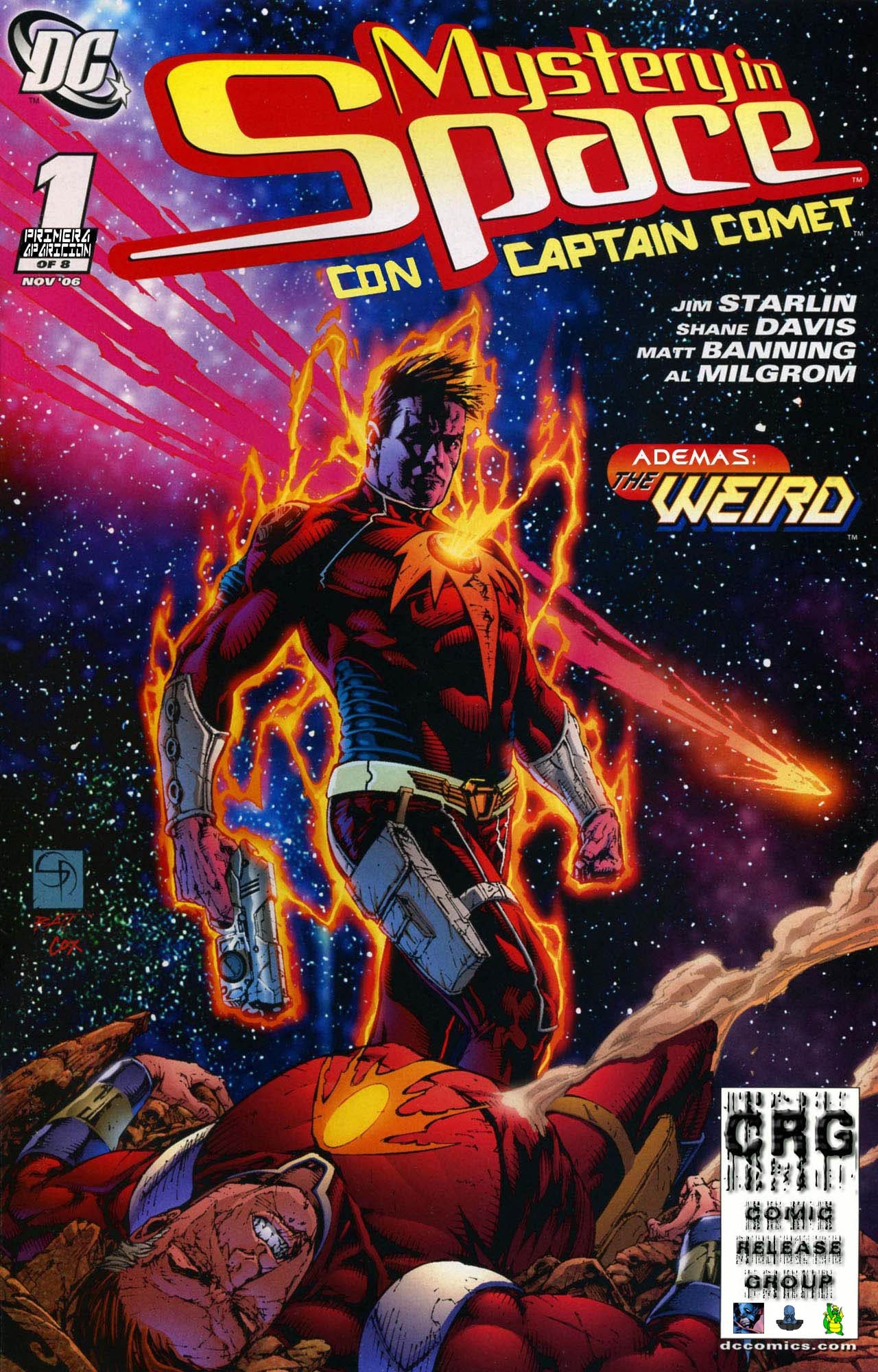 Portada ampliada de Mystery in Space con Captain Comet