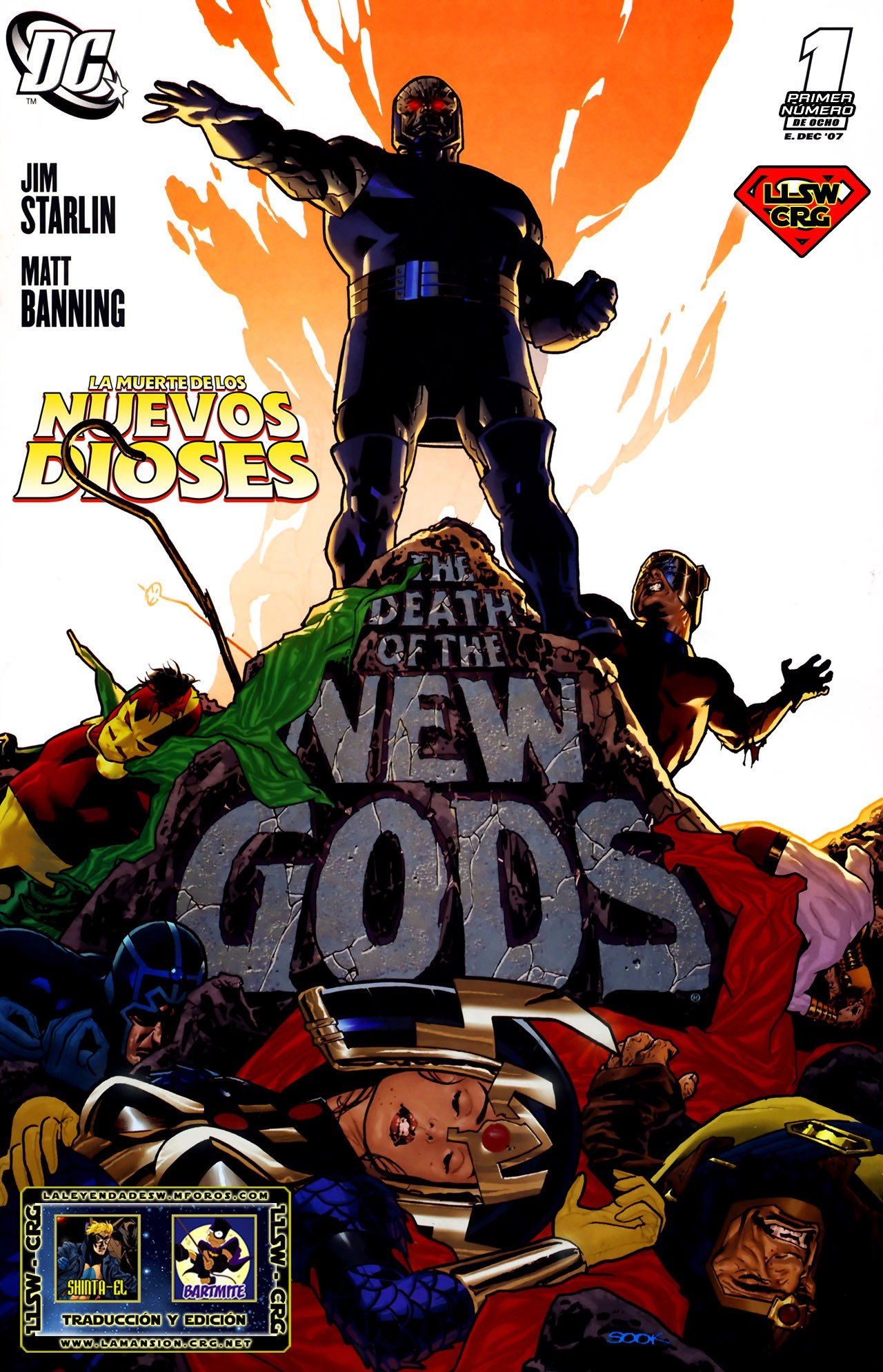 Portada ampliada de The Death of the New Gods