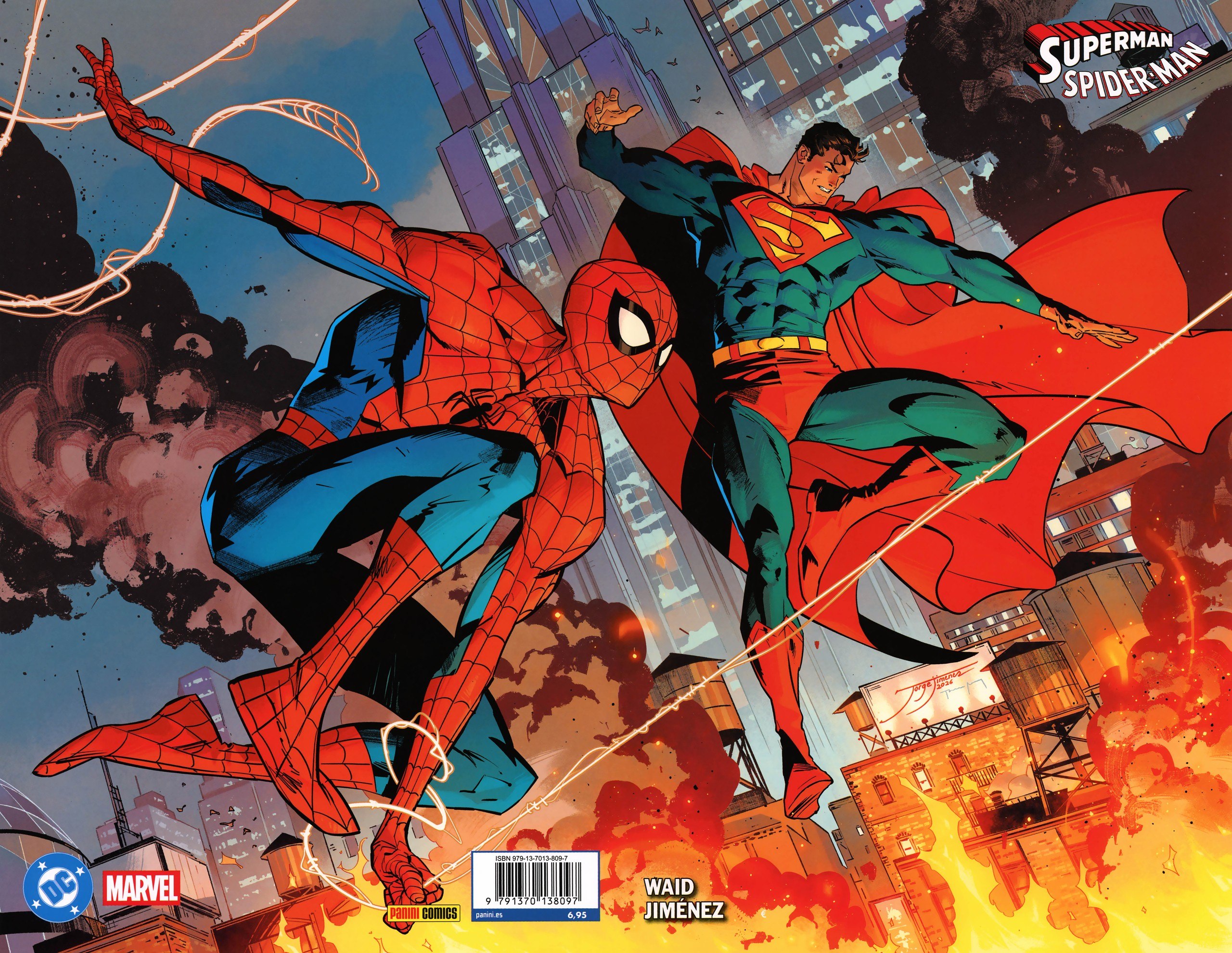 Portada ampliada de Superman vs Spider-Man