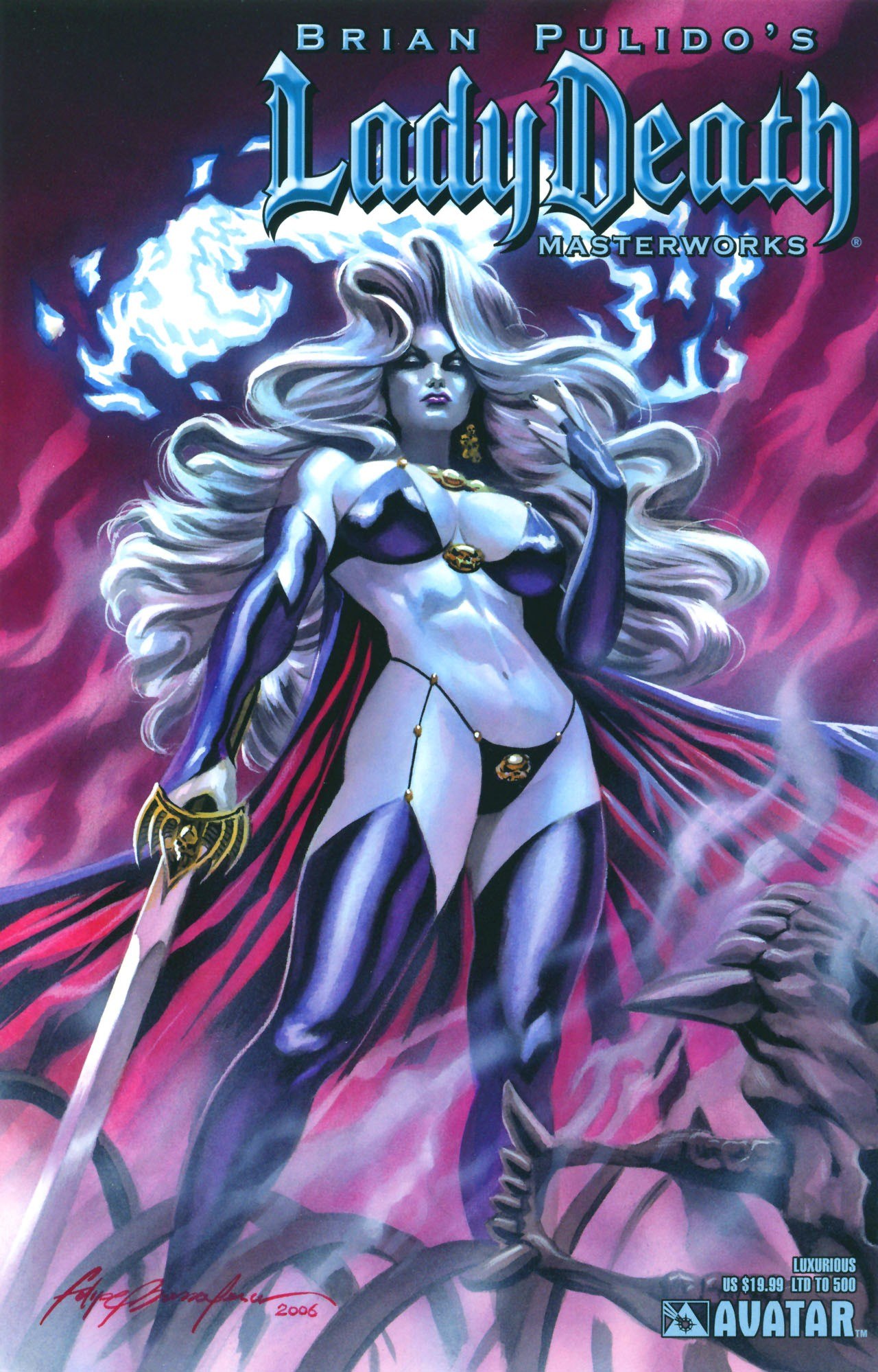 Portada ampliada de Brian Pulido's Lady Death Masterworks