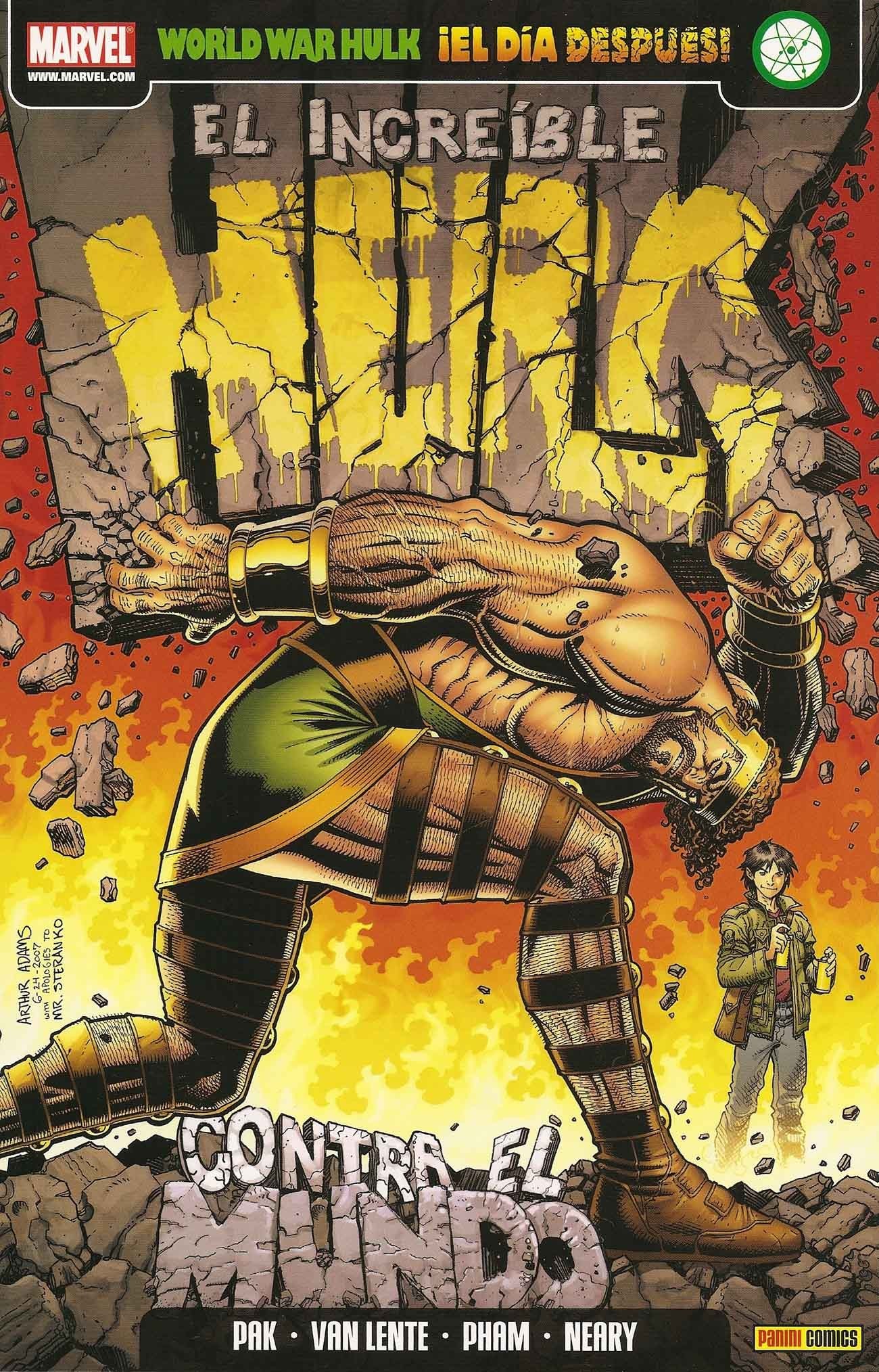 Portada ampliada de EL INCREÍBLE HULK CONTRA EL MUNDO