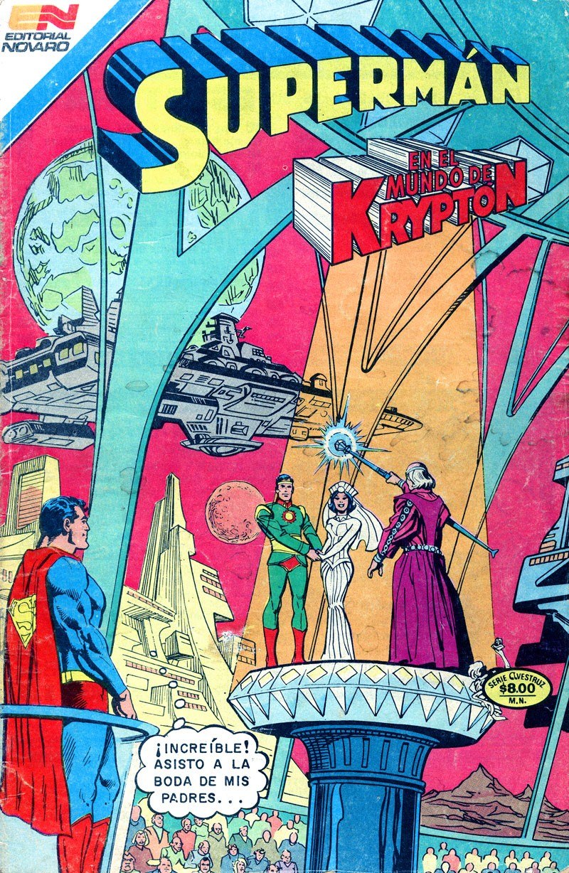 Portada ampliada de SUPERMÁN EN EL MUNDO DE KRYPTON