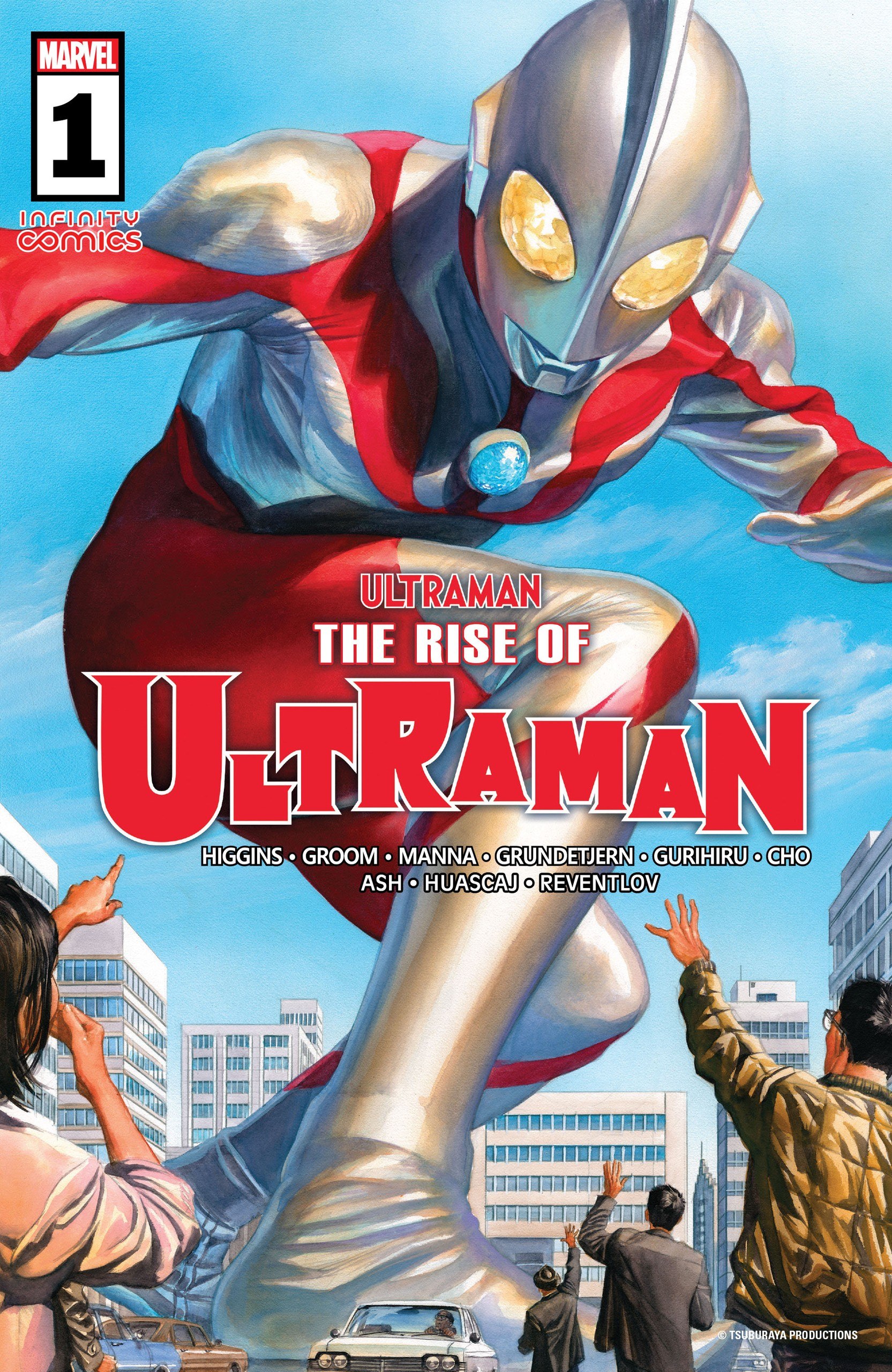 Portada ampliada de Ultraman - The Rise of Ultraman (de M.Groom y K.Higgins)(Ed.Marvel)(2020-21)