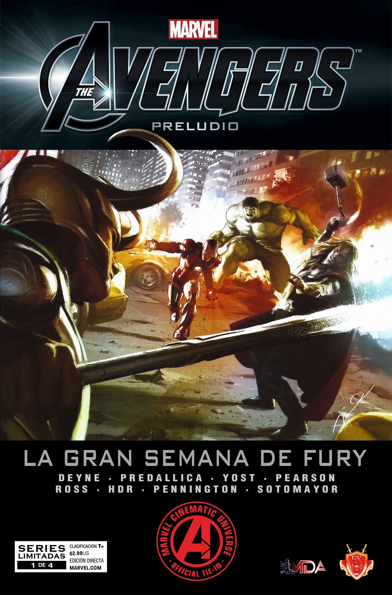 Portada ampliada de Vengadores Preludio - La Gran Semana de Furia(Cineverso)