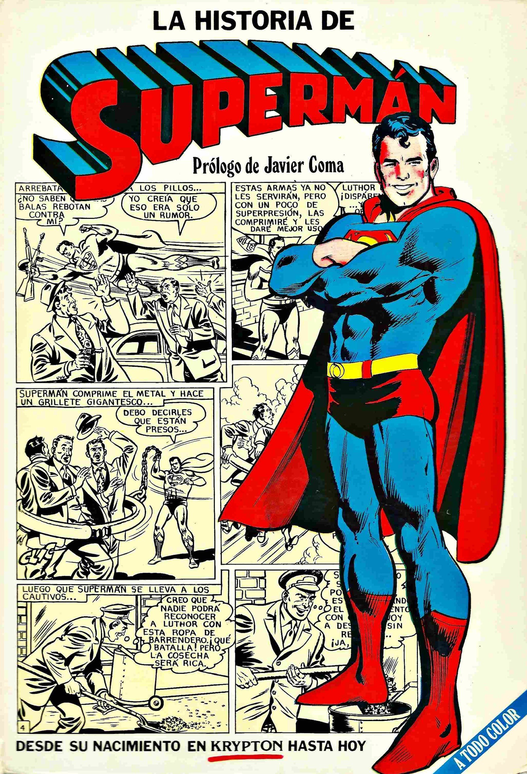 Portada ampliada de LA HISTORIA DE SUPERMAN Ed.Novaro 1979 (JGM - Jolgasa) CRG