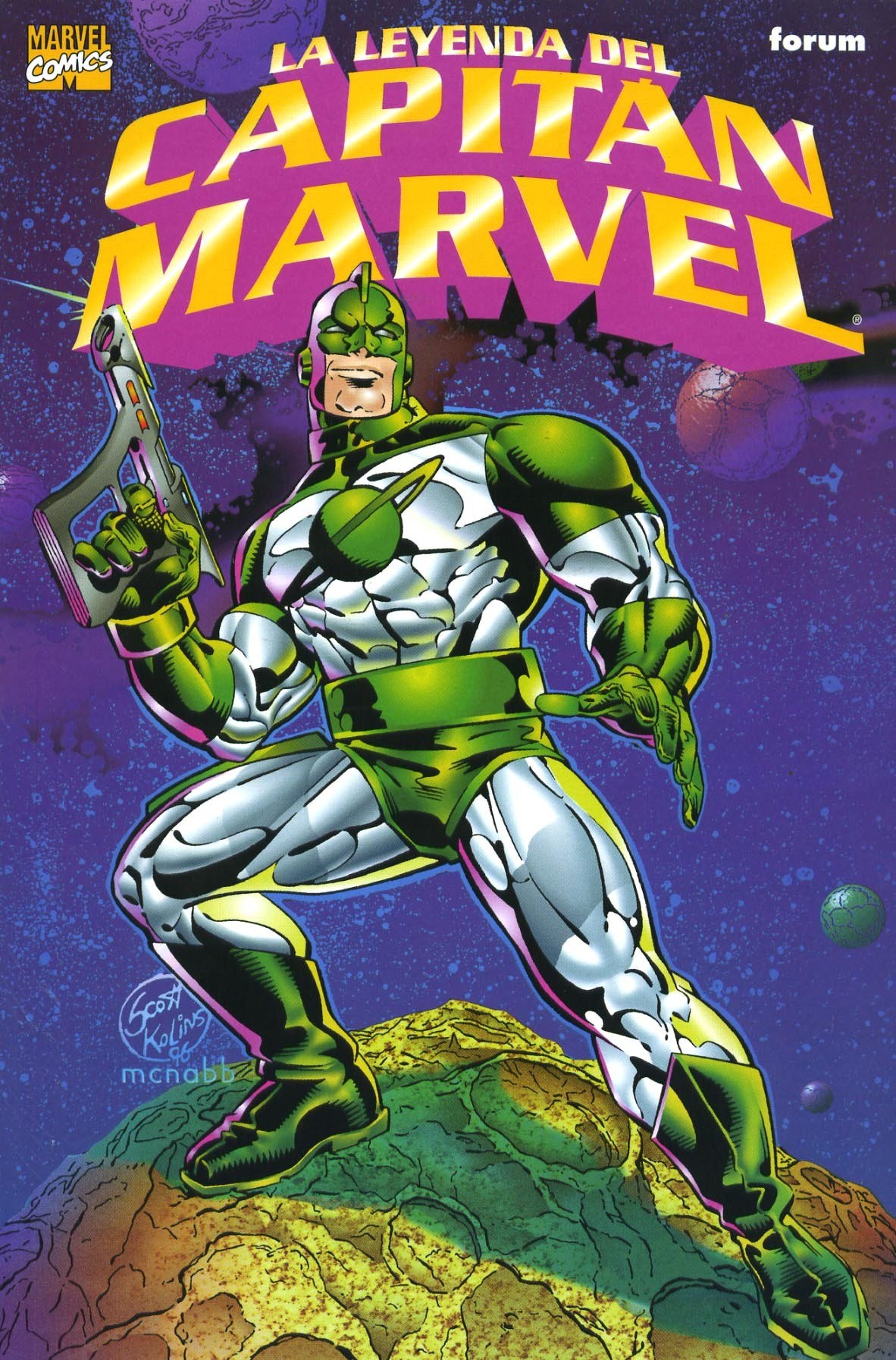 Portada ampliada de La leyenda del Capitan Marvel (Thanos)