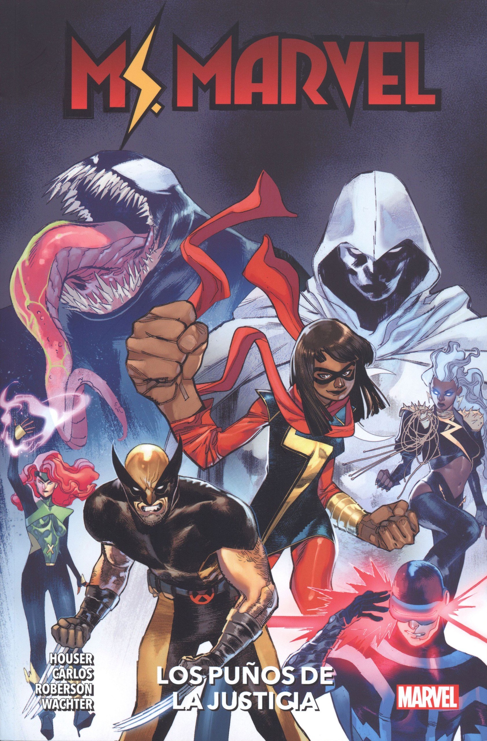 Portada ampliada de Ms Marvel - Los Punos de la Justicia (Tildoras, CRG)