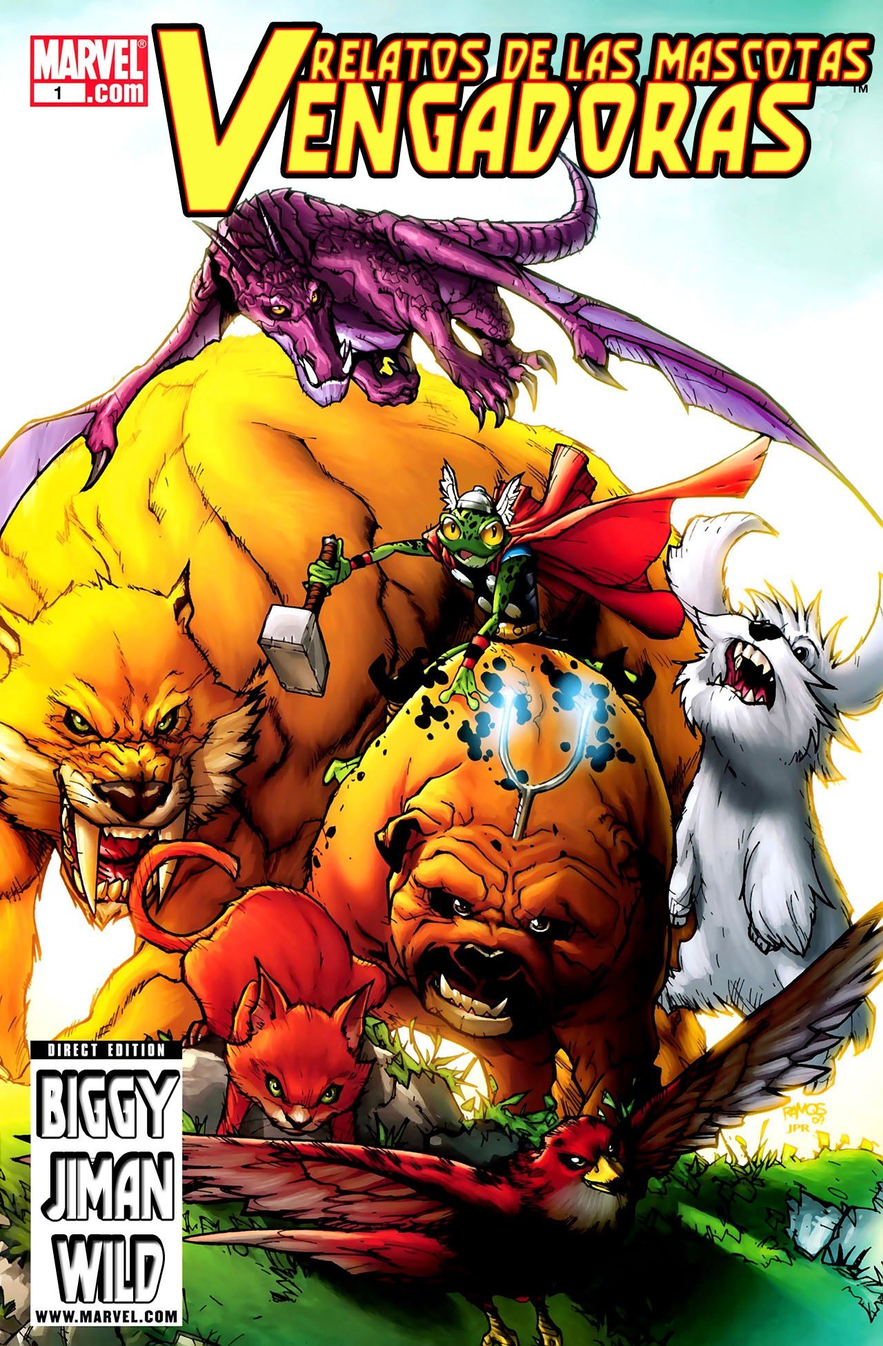 Portada ampliada de Relatos de Las Mascotas Vengadoras por Biggy-Jiman-Wild