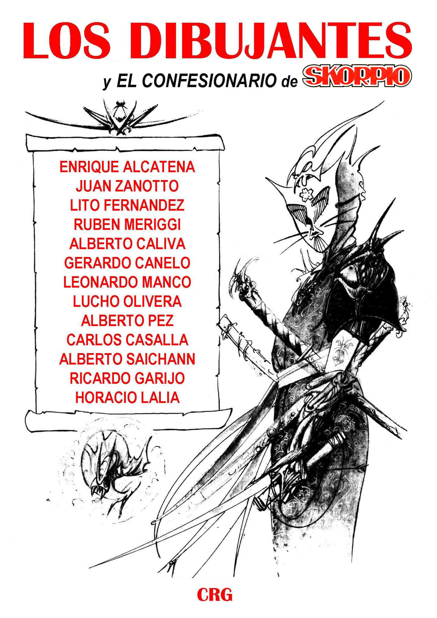 Portada ampliada de LOS DIBUJANTES y EL CONFESIONARIO de SKORPIO