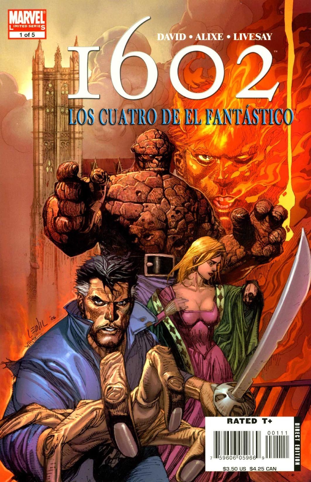 Portada ampliada de 1602 LOS CUATRO DE EL FANTÁSTICO