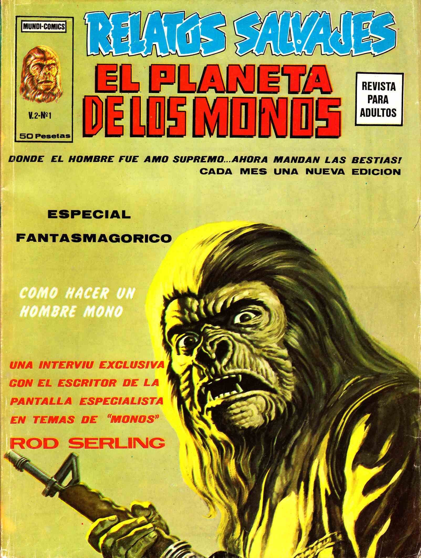 Portada ampliada de RELATOS SALVAJES EL PLANETA DE LOS MONOS
