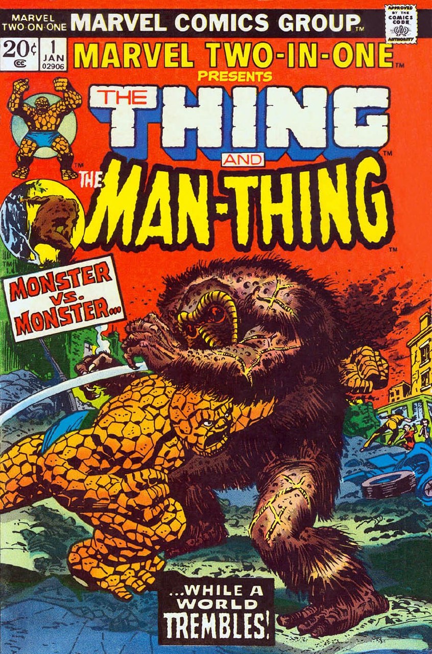 Portada ampliada de THE THING AND THE MAN-THING