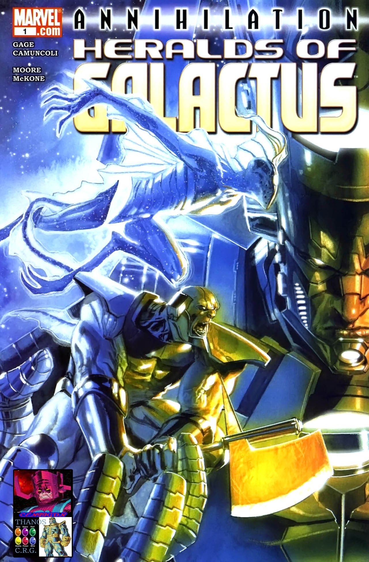 Portada ampliada de ANNIHILATION HERALDS OF GALACTUS