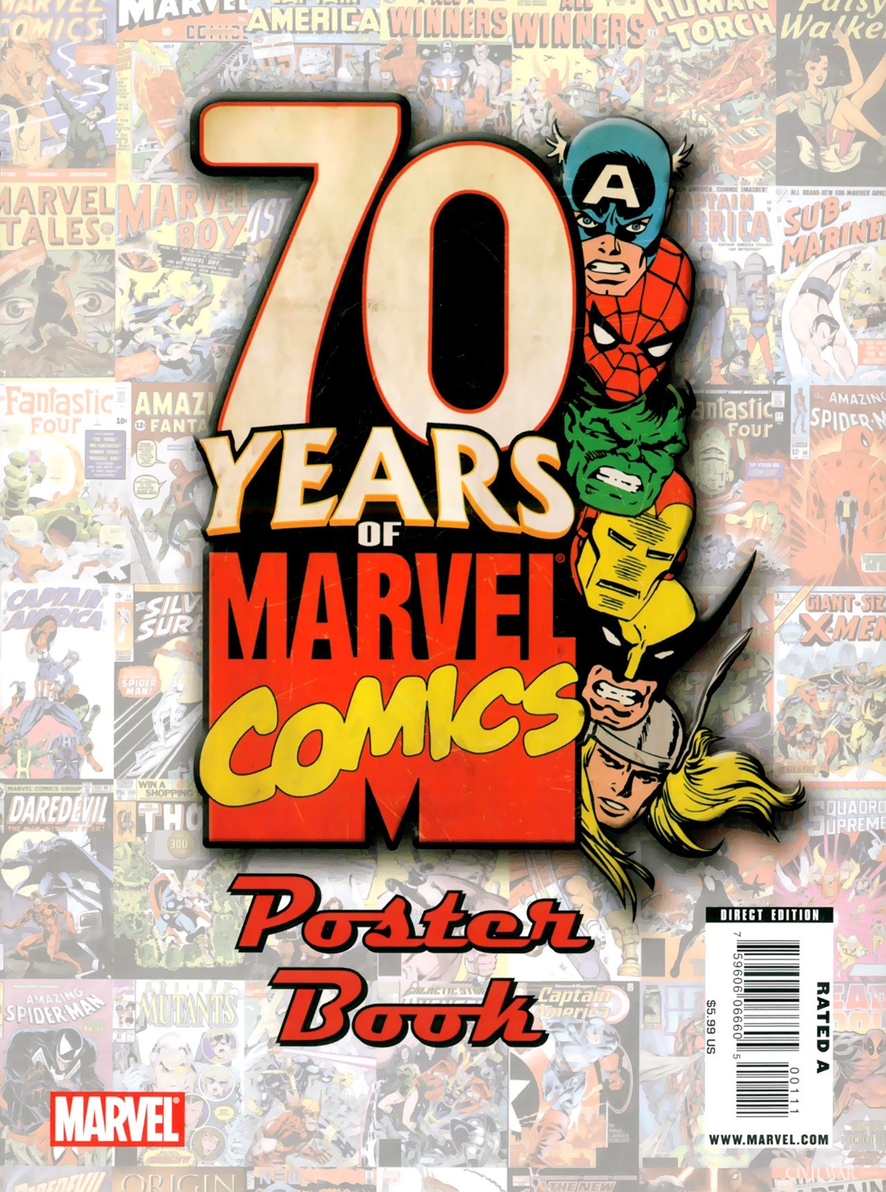 Portada ampliada de 70 YEARS OF MARVEL COMICS Poster Book
