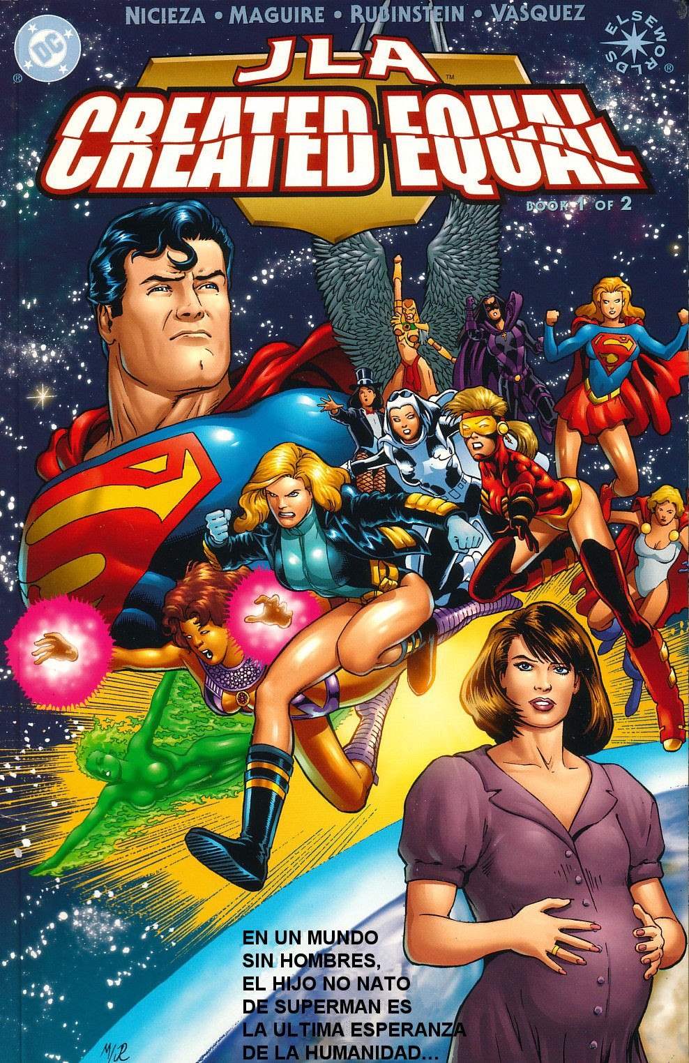 Portada ampliada de JLA CREATED EQUAL