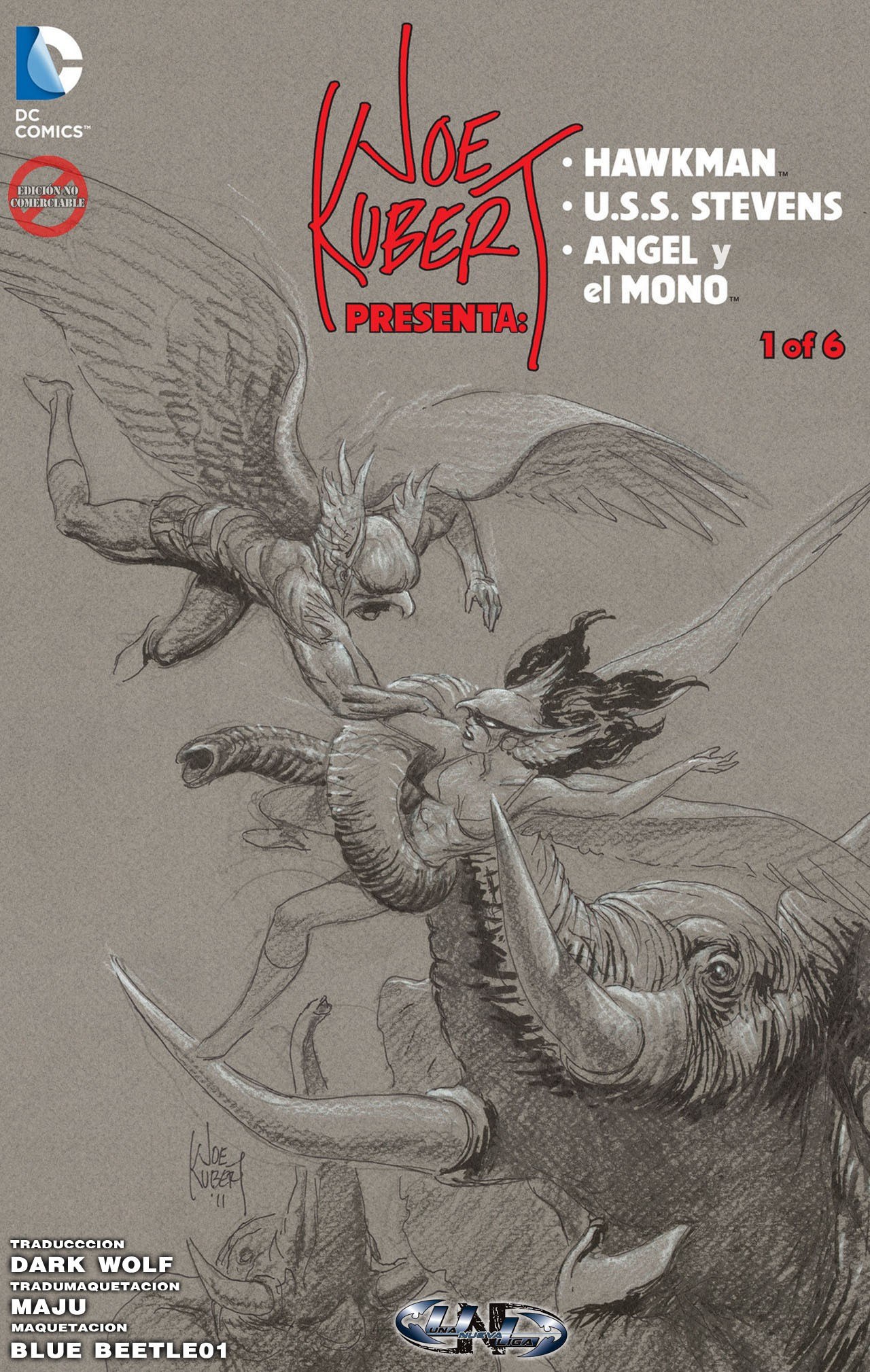 Portada ampliada de Hawkman • U.S.S. Steven • Angel y el Mono