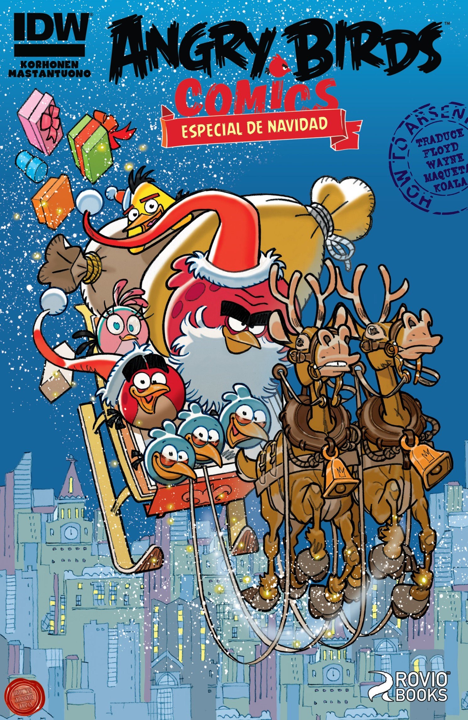 Portada ampliada de ANGRY BIRDS COMICS ESPECIAL DE NAVIDAD